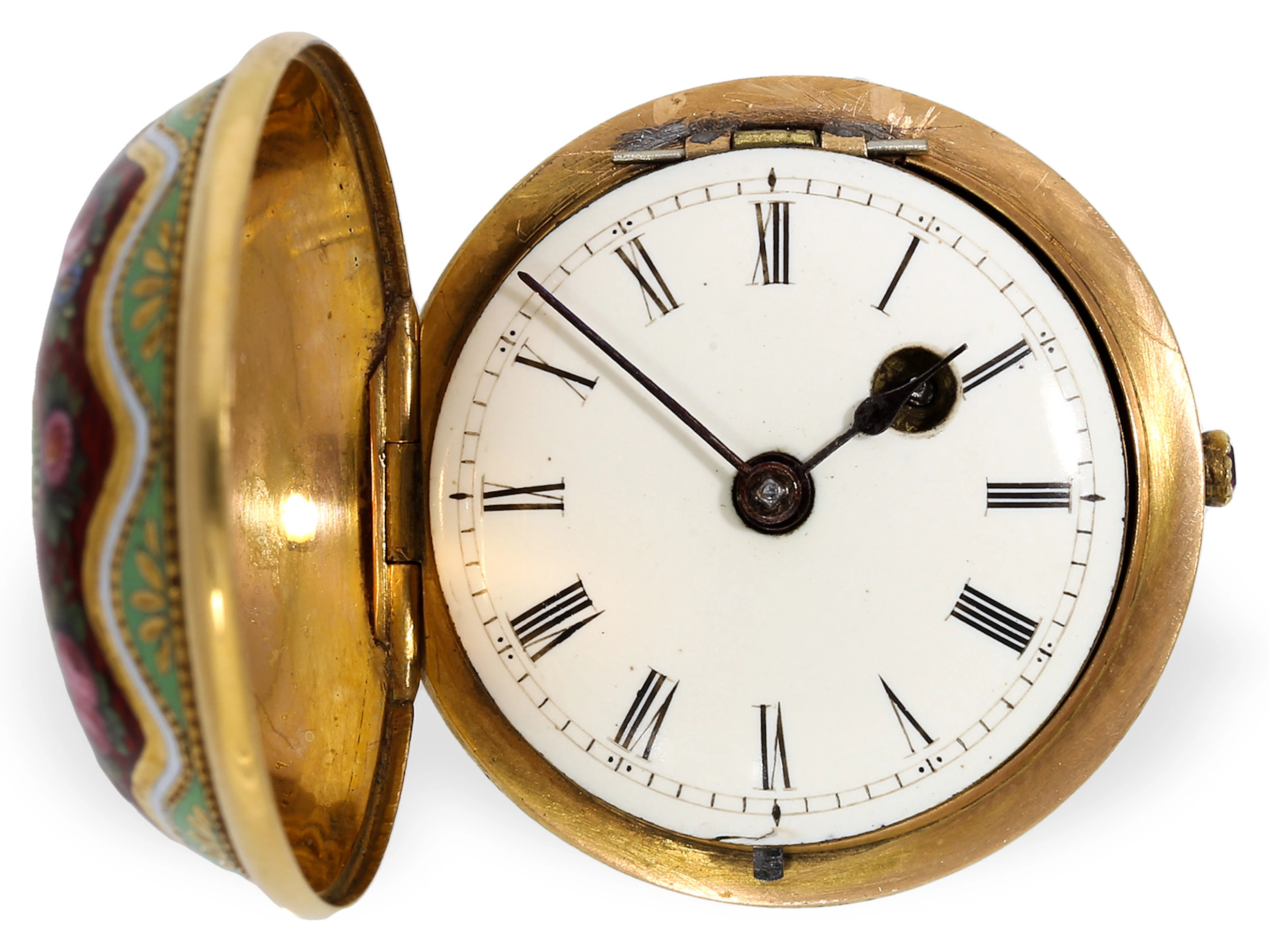 Shaped watch: extremely rare gold and enamel watch for the Ottoman