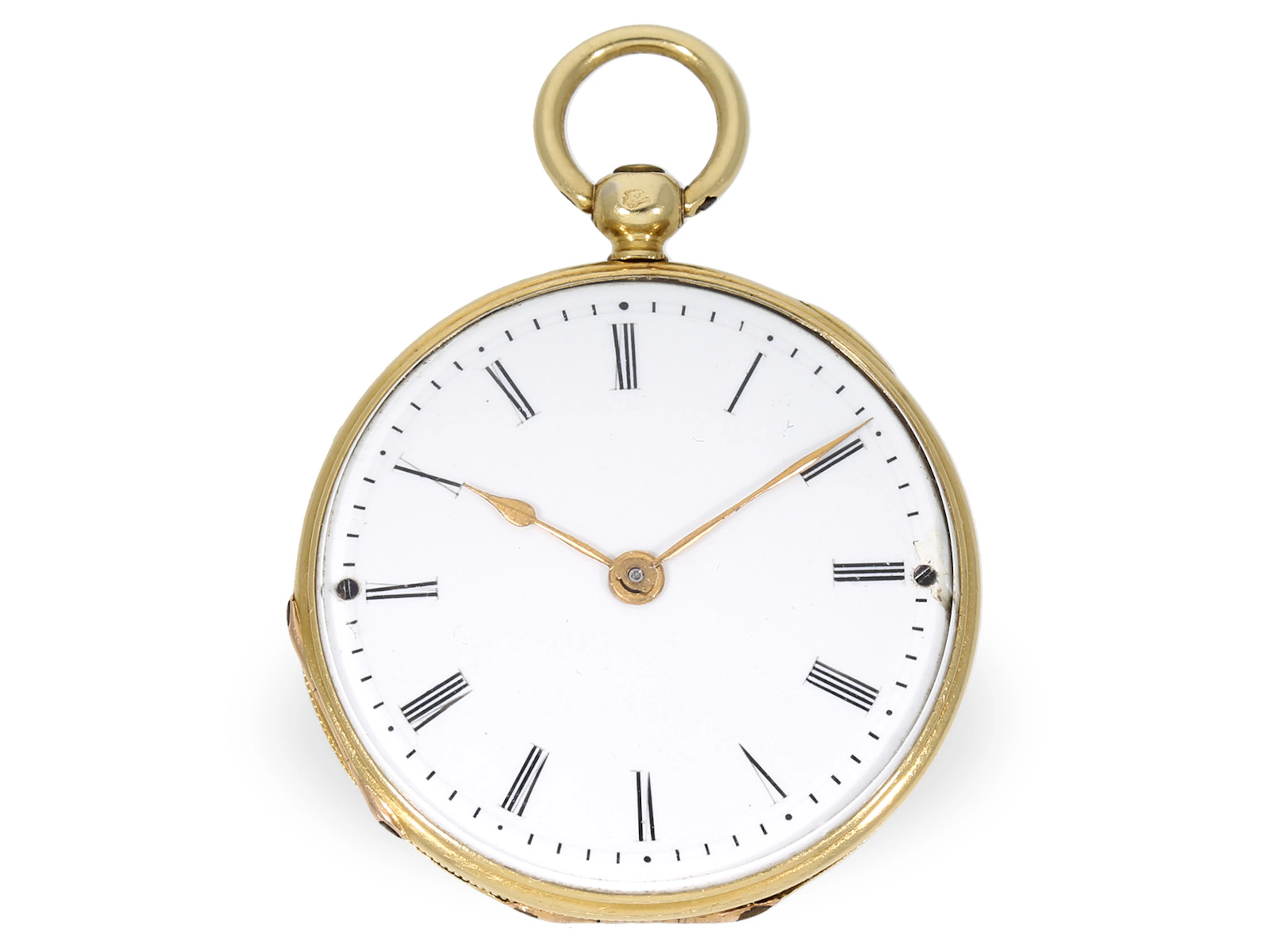 Pocket watch: rare miniature Lepine with engraved movement, Bautte