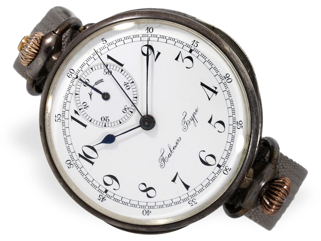 Wristwatch: early Pavel Buhre chronograph, manufactured for Russia