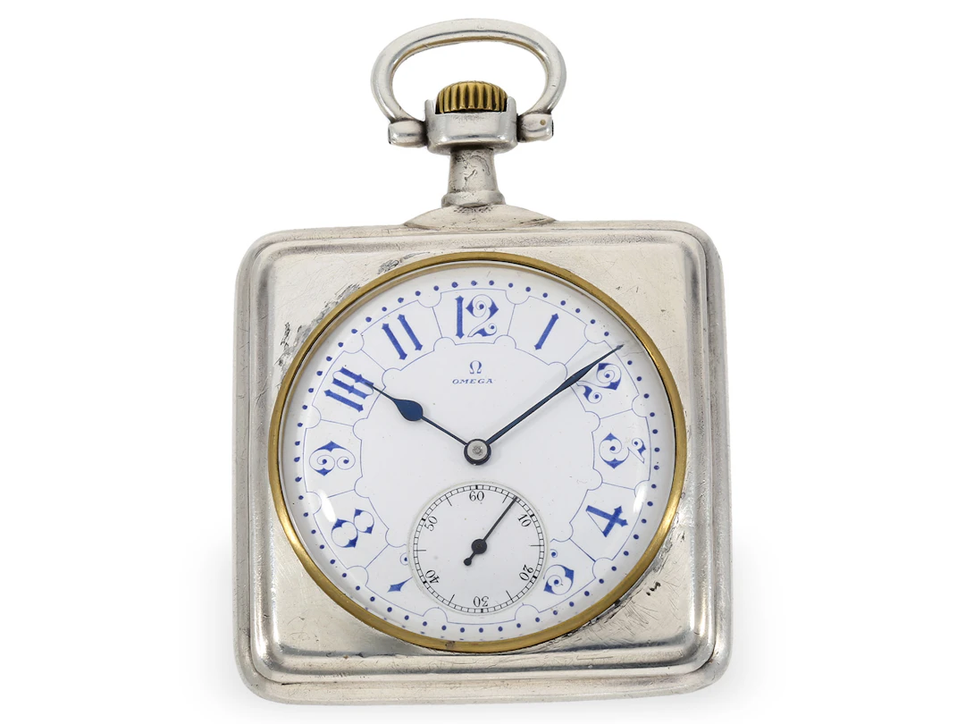Pocket watch: very rare Art Nouveau watch by Omega, ca. 1910