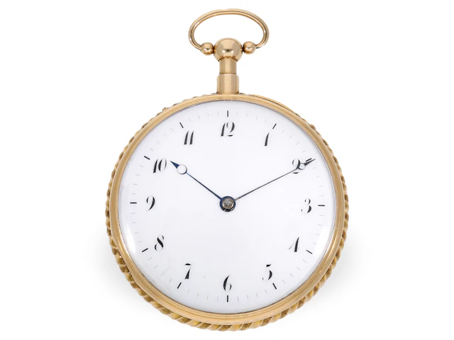 Pocket watch: significant, large musical watch with ‘Lépine calibre’
