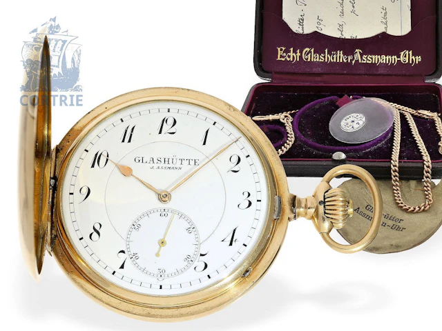 Pocket watch: significant Glashütte precision pocket watch, gold deck