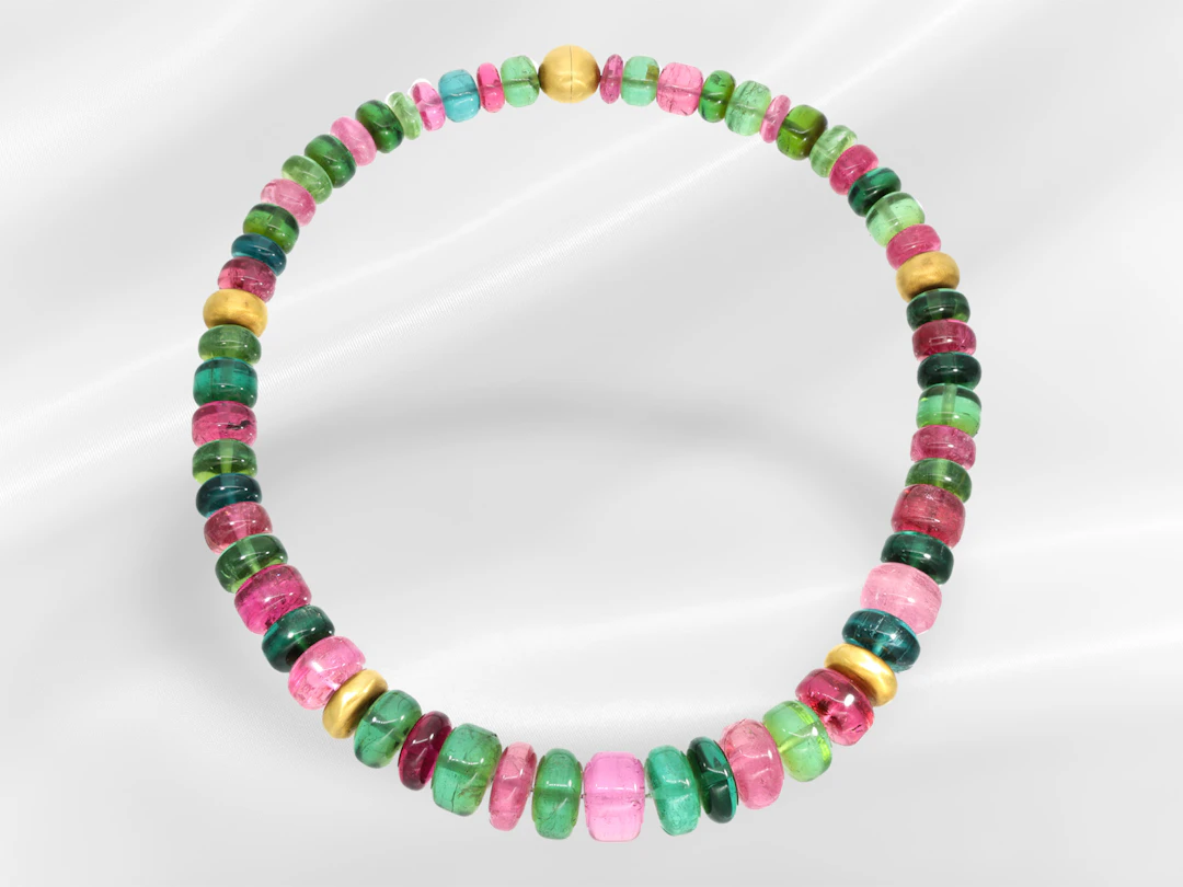 Necklace: beautiful tourmaline necklace in various colour combinations