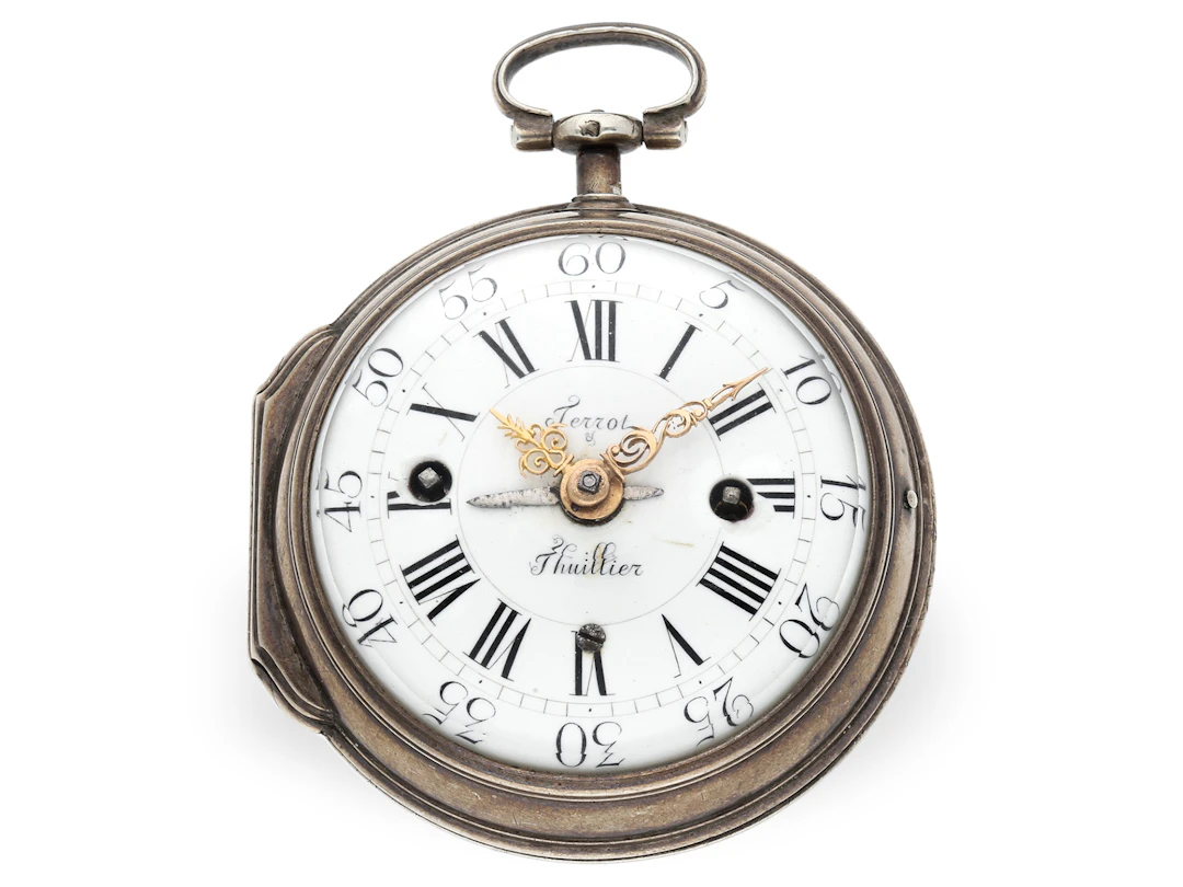 Pocket watch: early verge watch with alarm, Terrot et Thuillier, Geneva