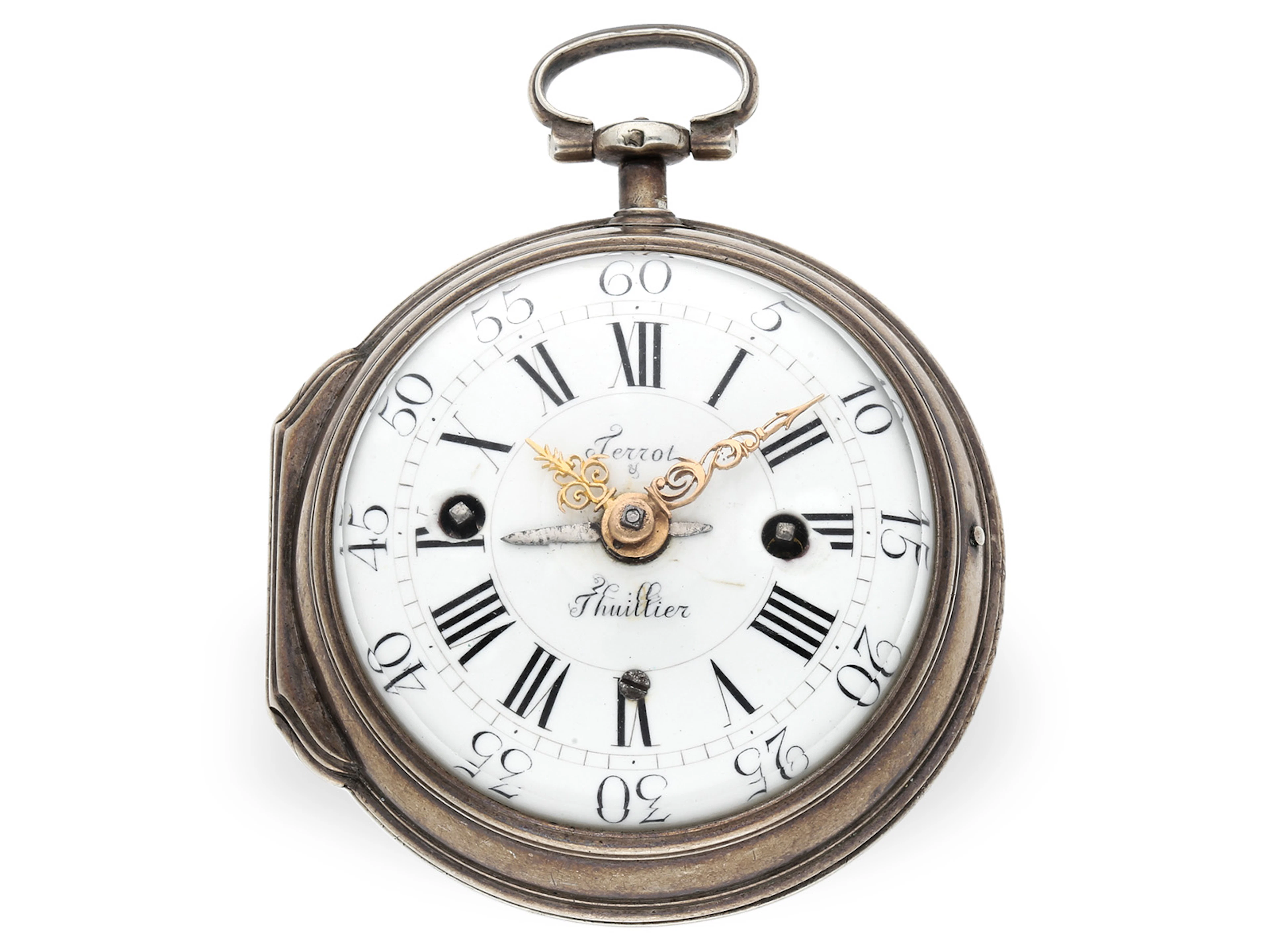 Pocket watch: early verge watch with alarm, Terrot et Thuillier, Geneva