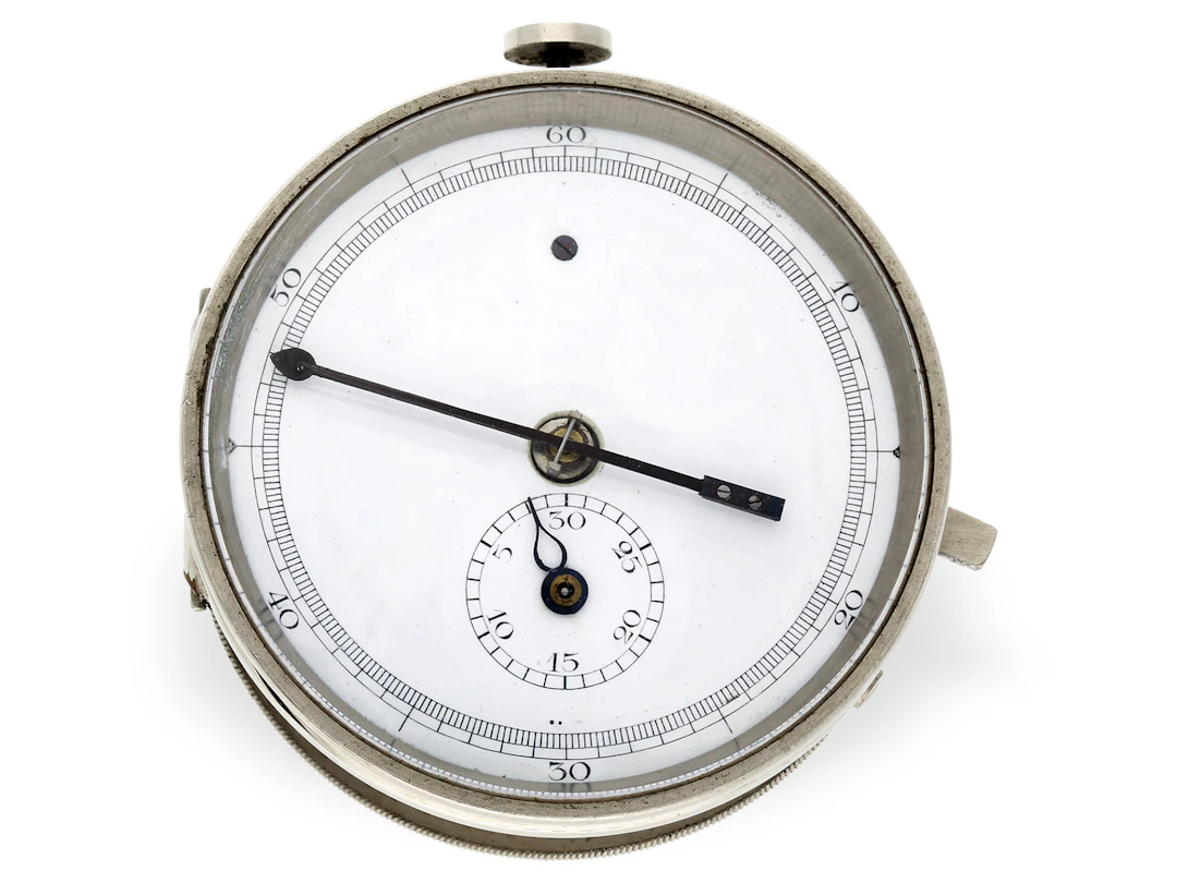 Rare French ink chronograph with box, 19th century.