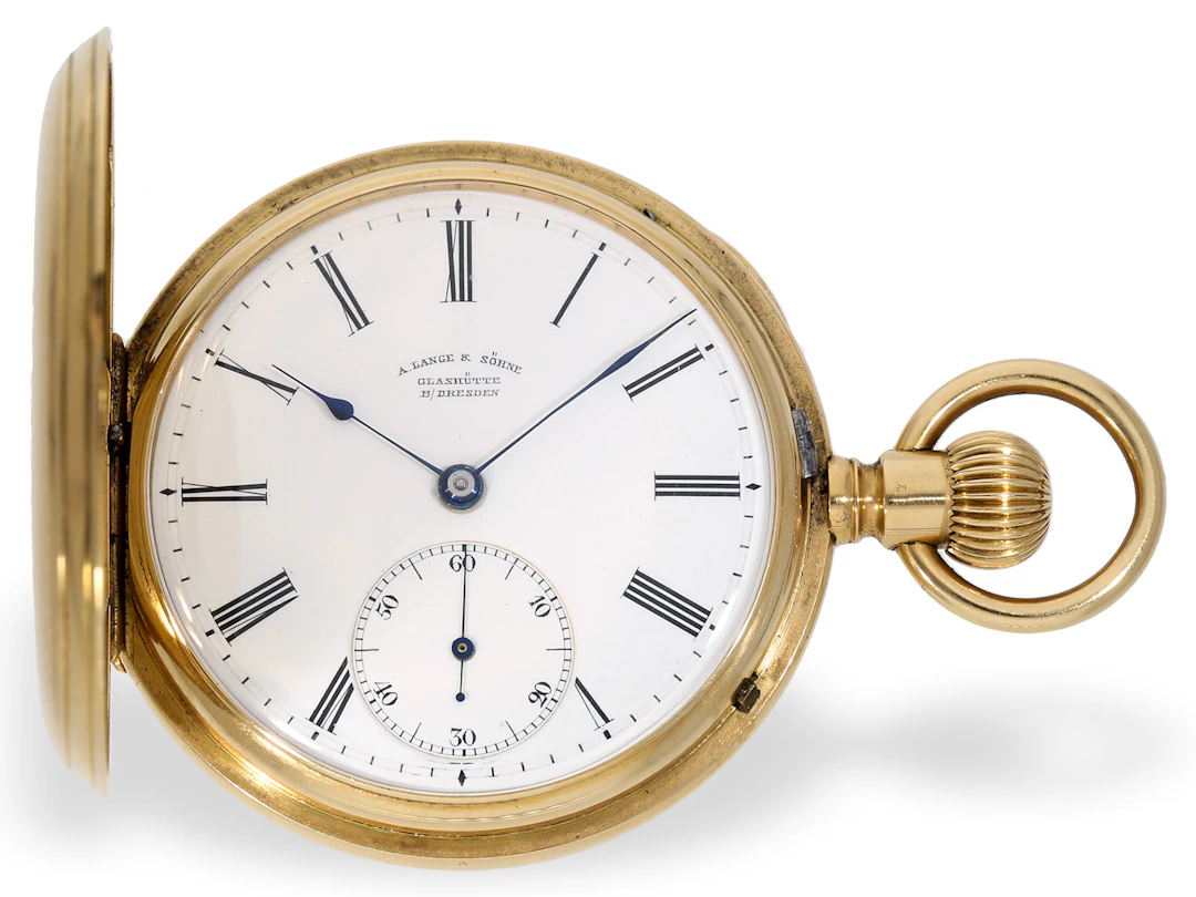 Pocket watch: early gold savonnette, A. Lange & Söhne Glashütte, circa 1890