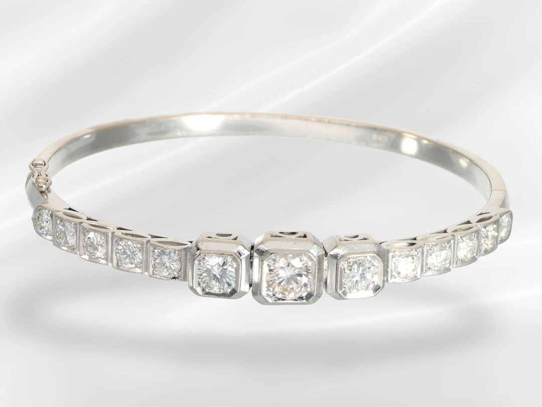Bracelet: extremely high-quality, white gold vintage brilliant-cut