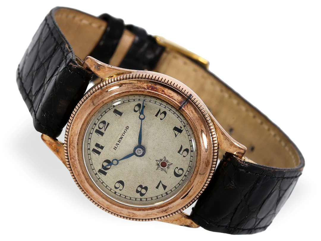 Wristwatch: A rarity, early John Harwood automatic watch, hallmarks from 1935