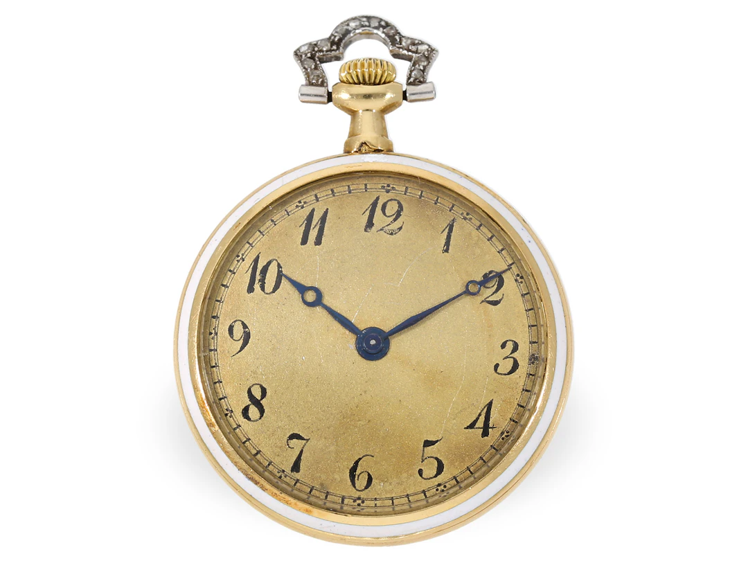 Pocket watch/pendant watch: exquisite platinum/gold/enamel ladies’
