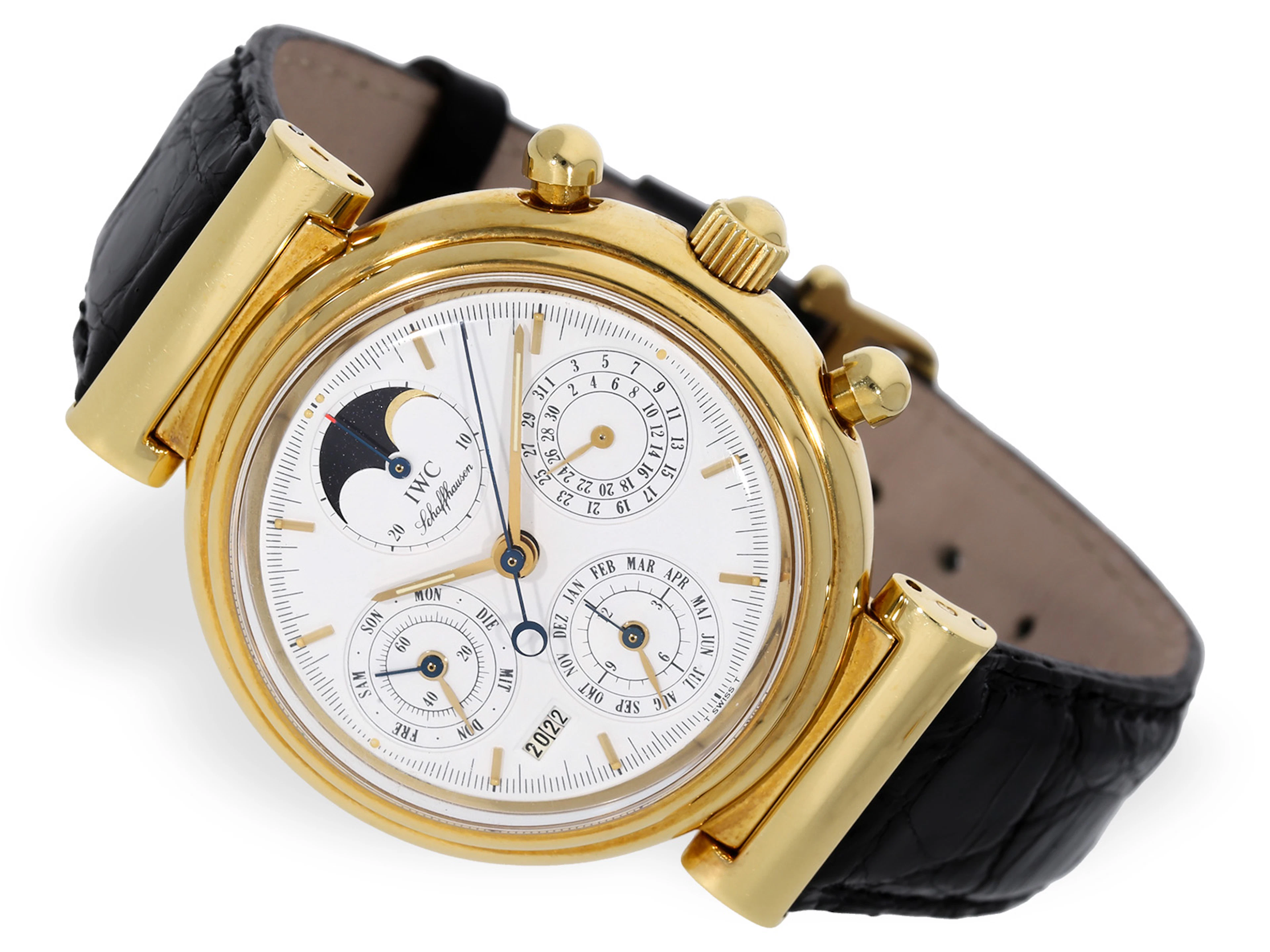 Wristwatch: high-quality IWC Da Vinci chronograph, perpetual calendar/moon