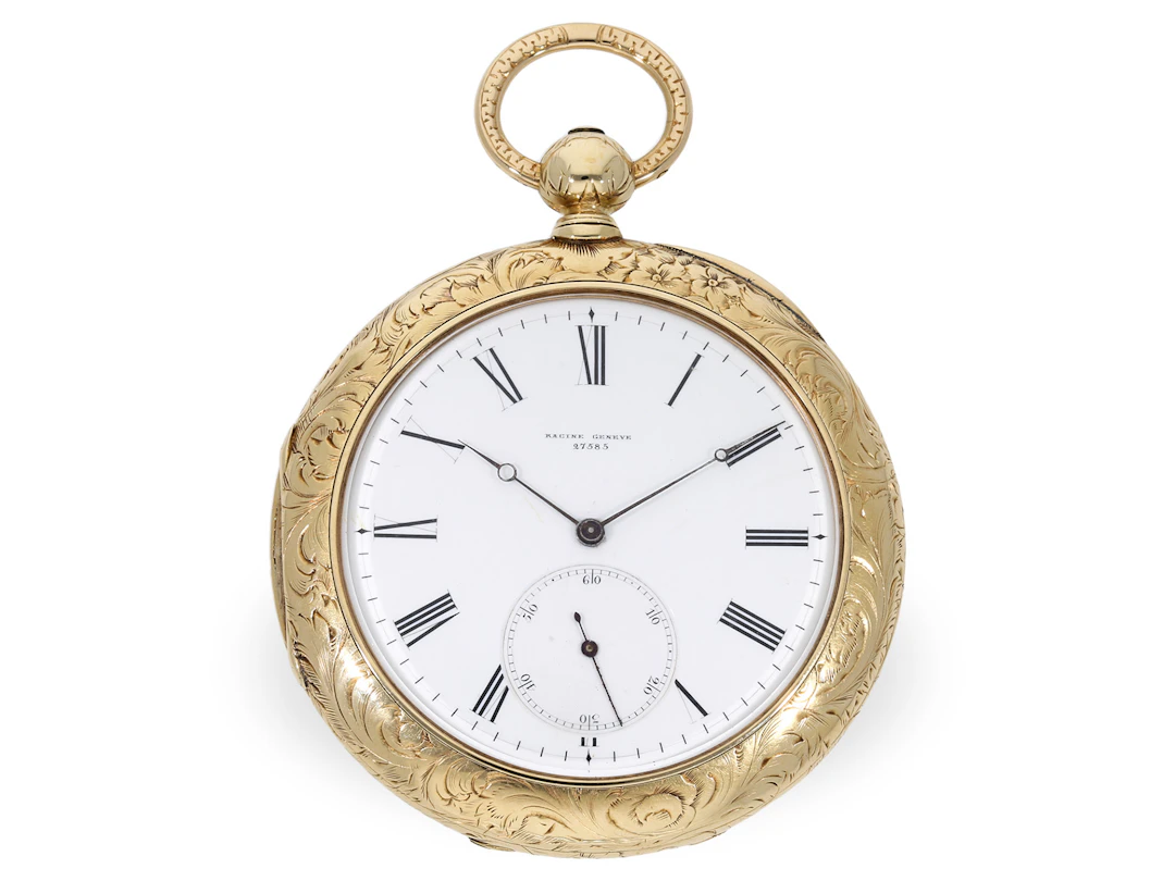 Pocket watch: unique Cabriolet ceremonial savonnette with 8-day duplex