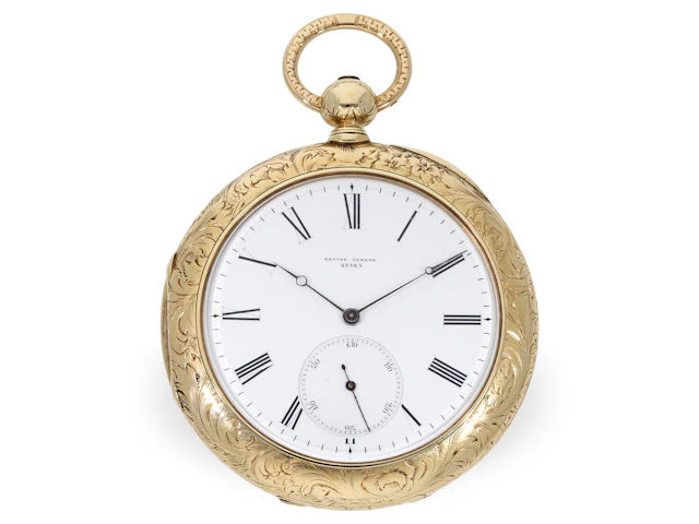 Pocket watch: unique Cabriolet ceremonial savonnette with 8-day duplex