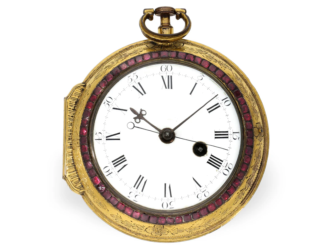 Pocket watch/carriage watch: skeletonised verge watch with center