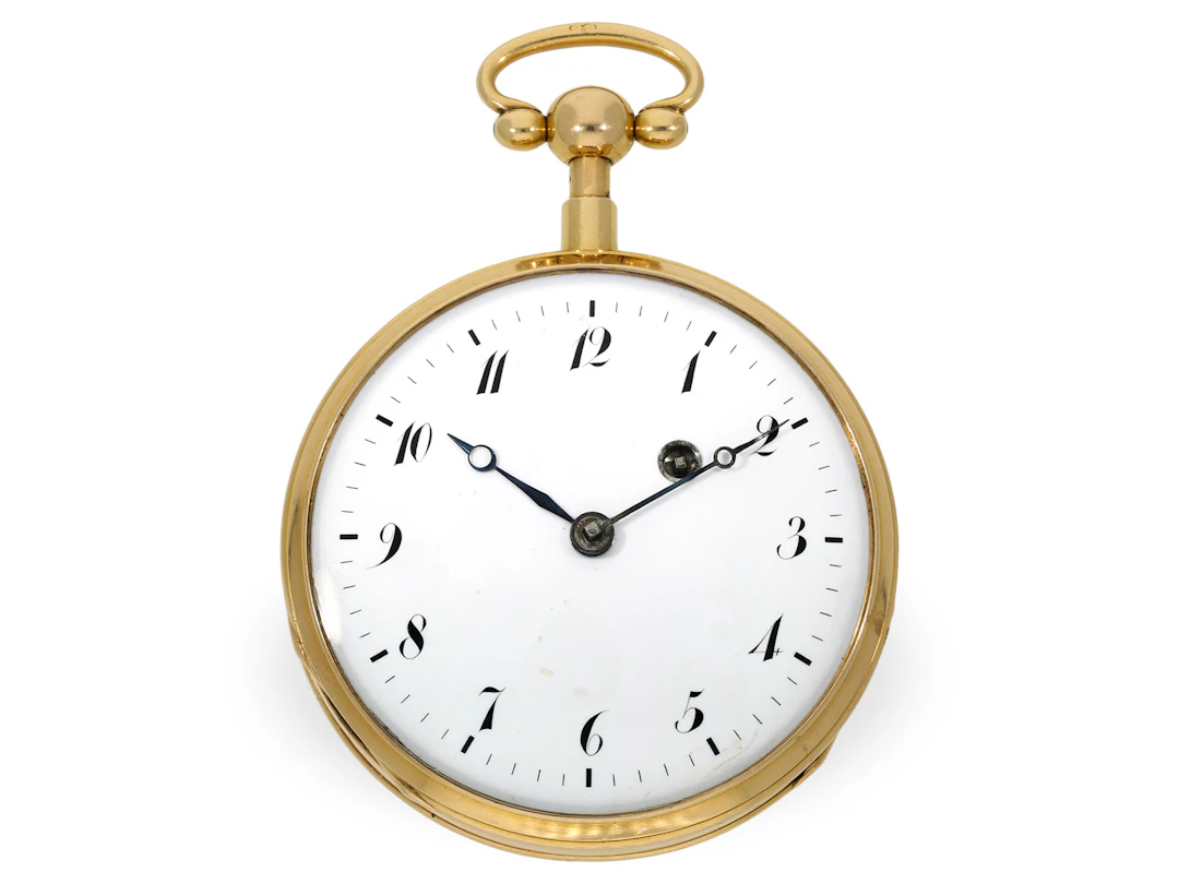 Pocket watch: particularly heavy 18K Lepine with repeater, ca. 1820