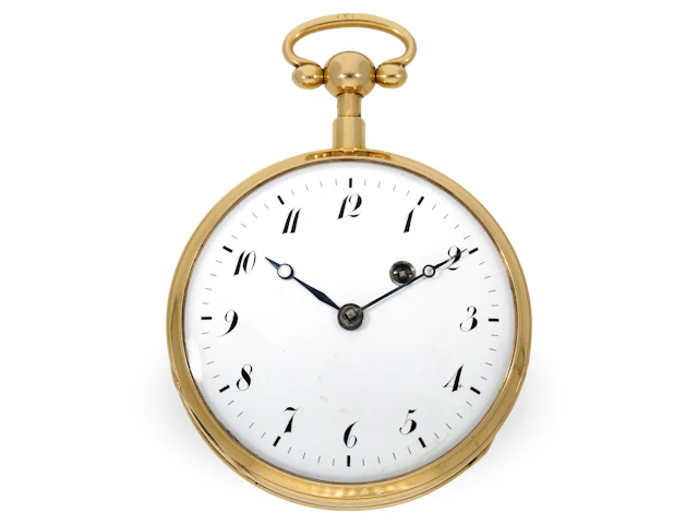 Pocket watch: particularly heavy 18K Lepine with repeater, ca. 1820