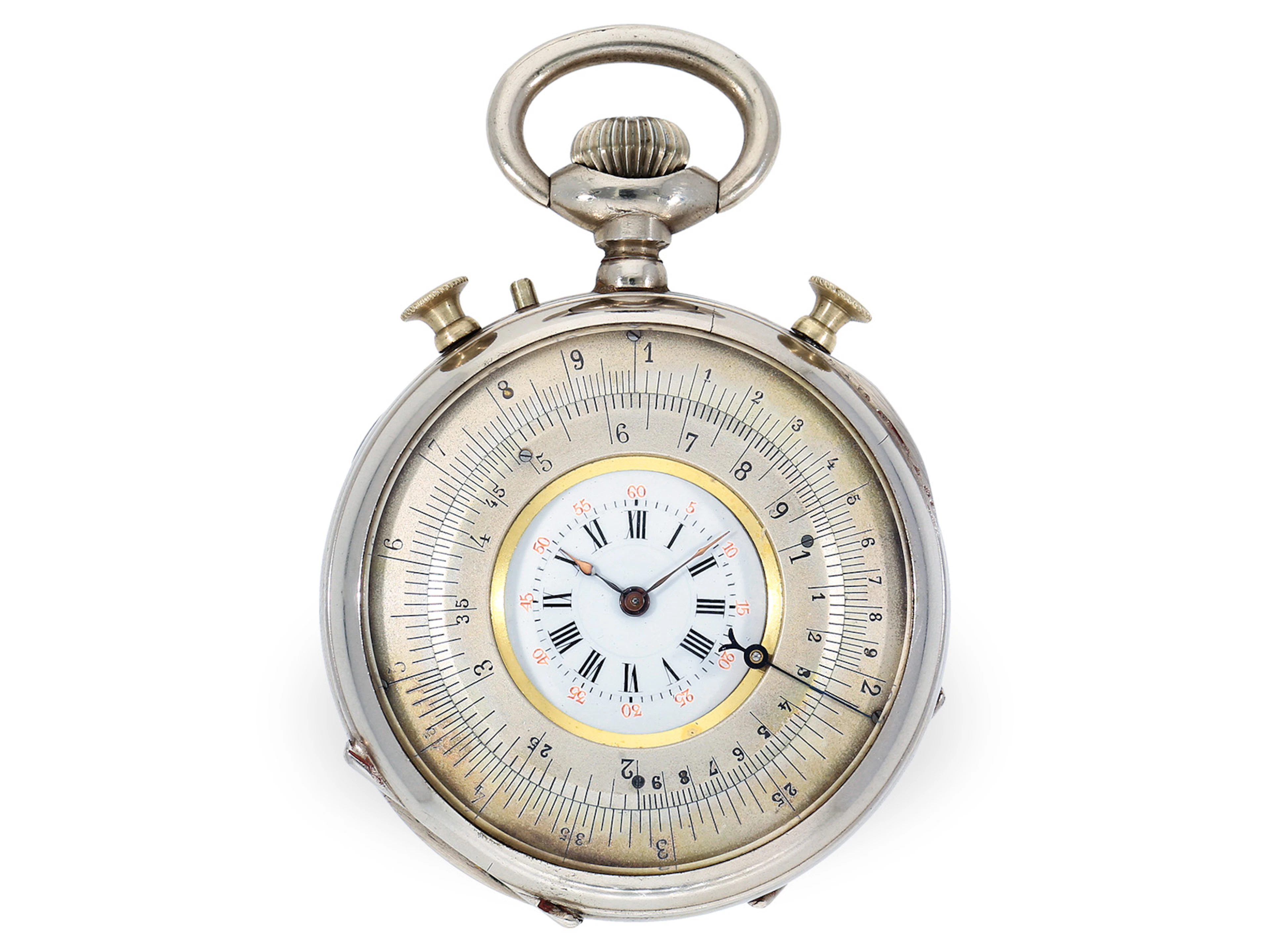 Pocket watch: very rare pocket watch with calculator scales, Meyrat