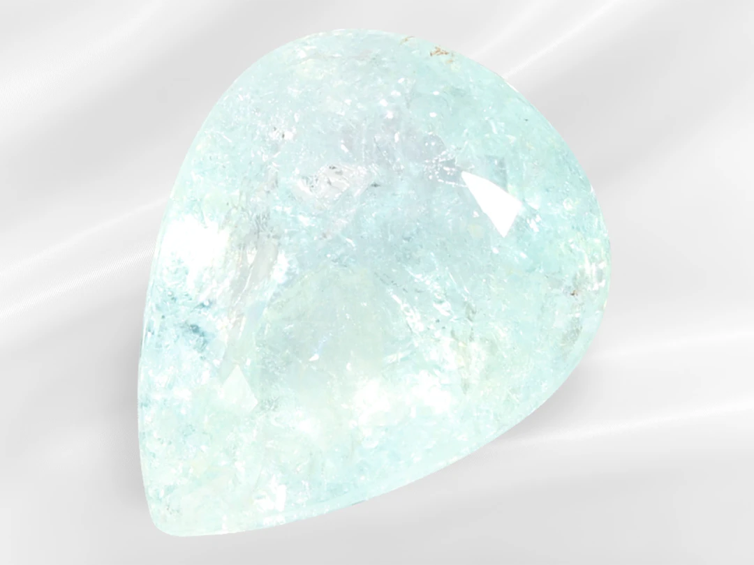 Tourmaline: rare Paraiba tourmaline in a pear cut, 4.22 ct, AIG report