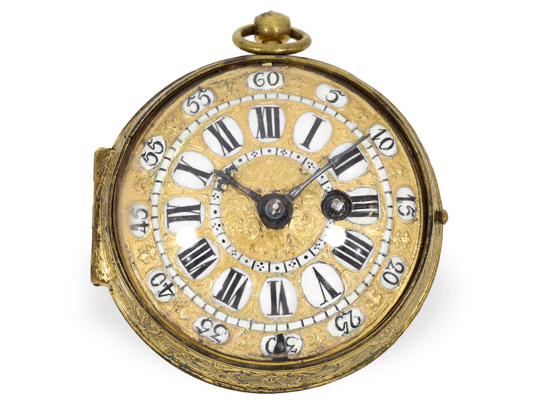Pocket watch: one of the earliest two-hand ‘Oignon’ watches without