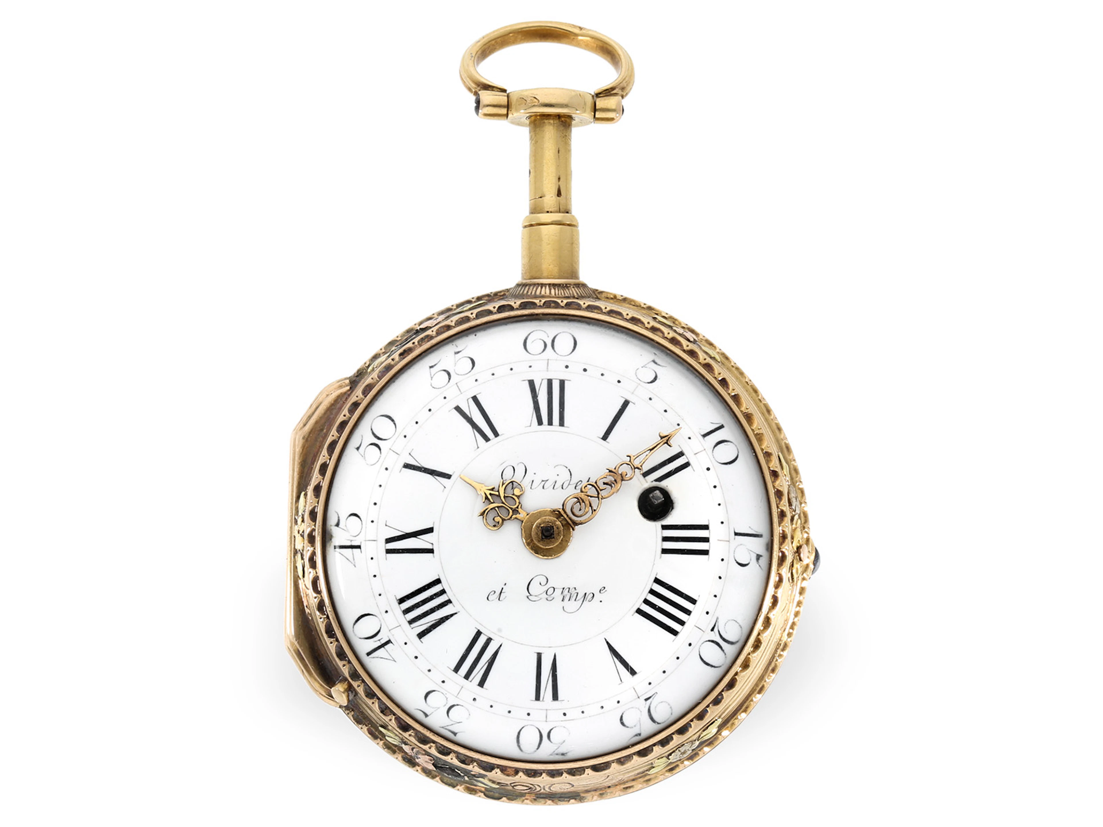 Pocket watch: very fine, museum-quality 4-colour verge watch with