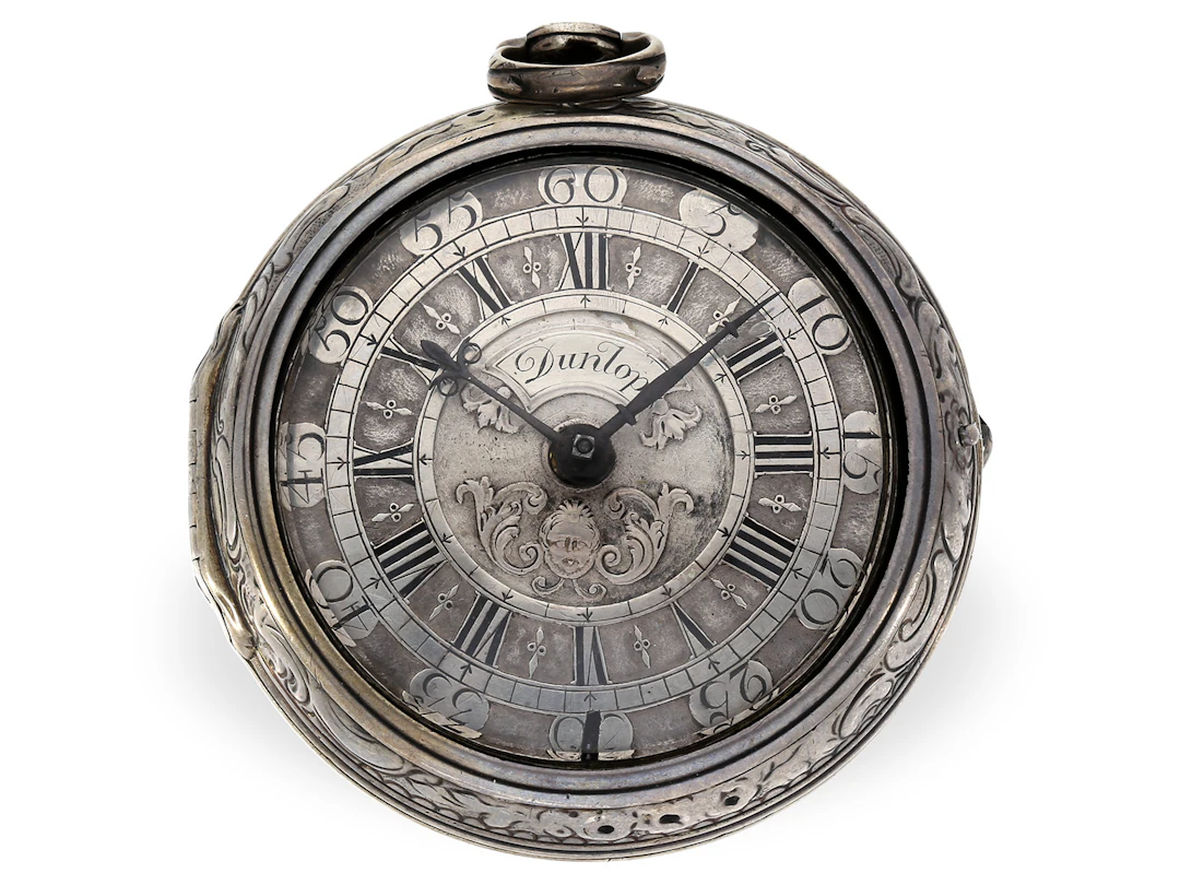 Pocket watch: early English double-cased verge watch, Andrew Dunlop