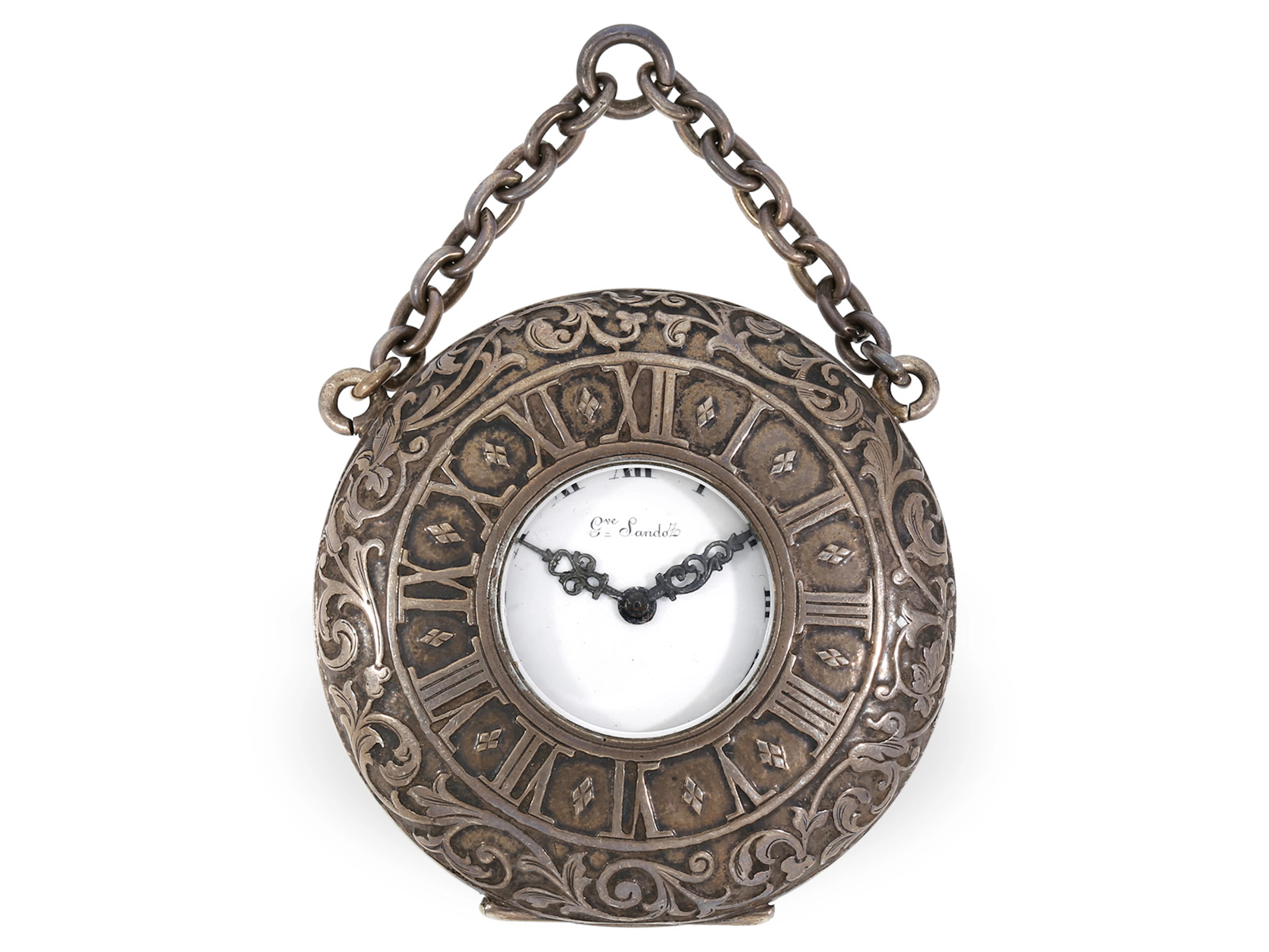 Pocket watch/pendant watch: exceptional, rare cylinder watch by Gustav