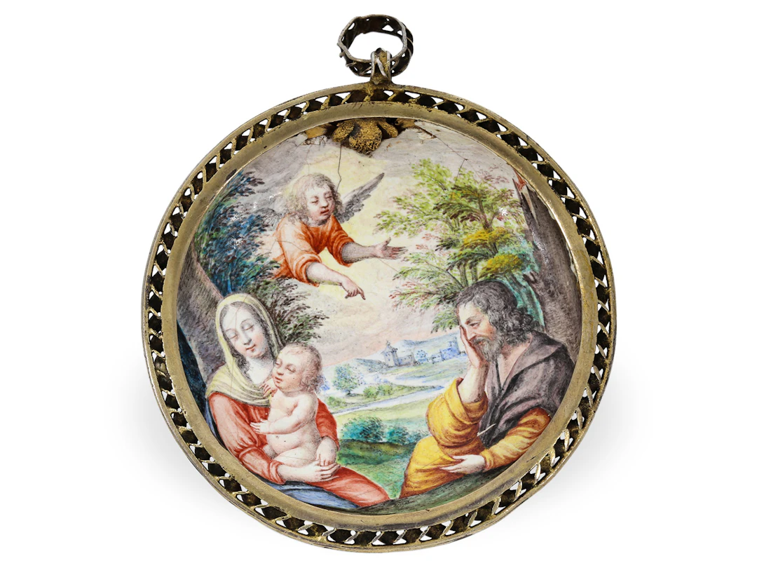 Important, large enamel plaque, circa 1650, probably from Blois