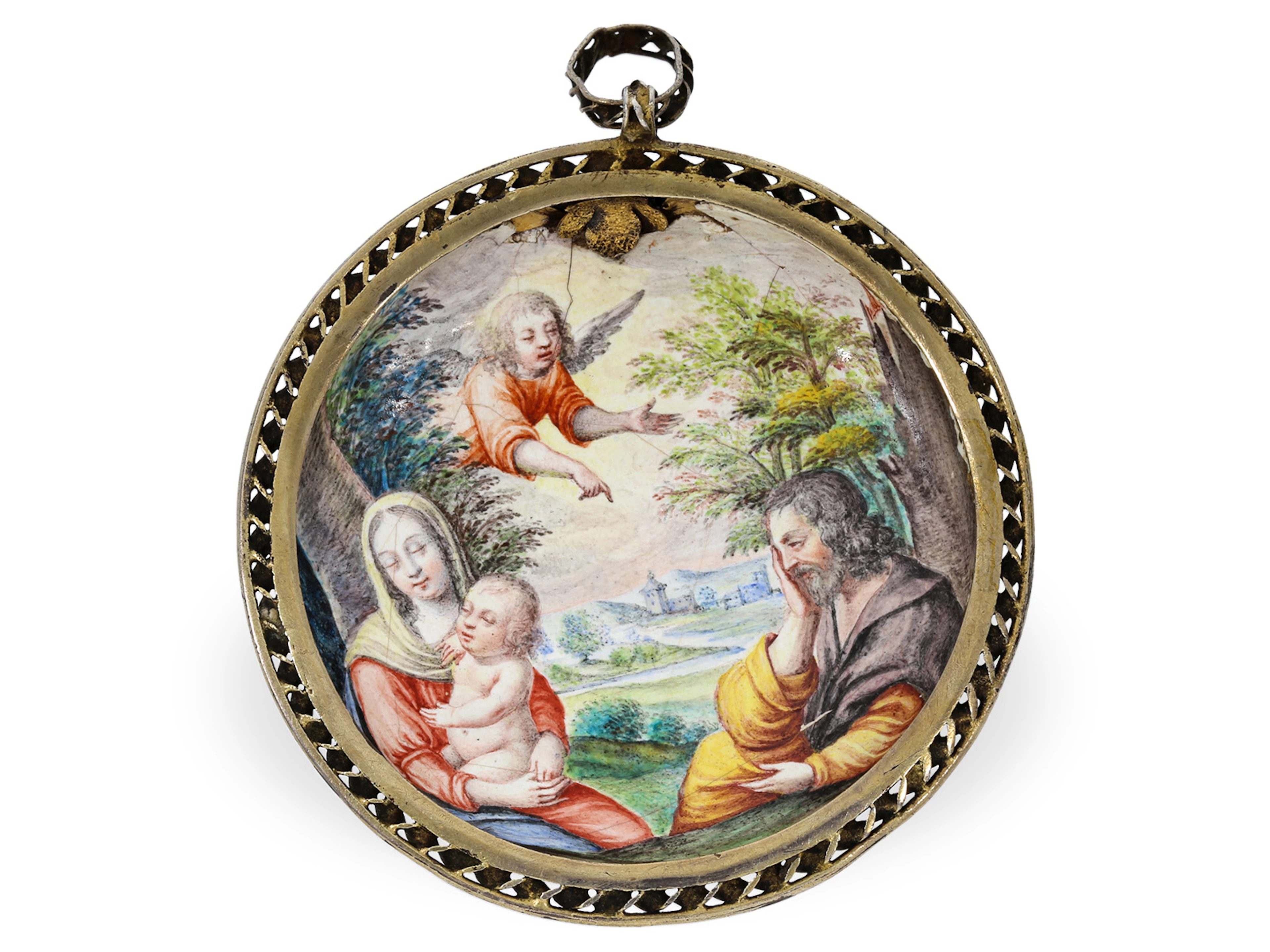 Important, large enamel plaque, circa 1650, probably from Blois
