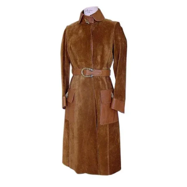 Vintage Gucci Coat Tabacco Brown Suede Fits 4 – 6