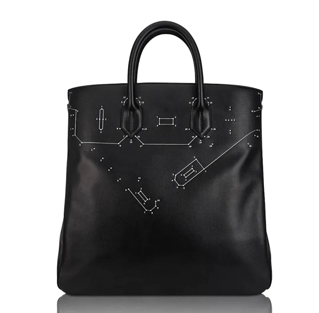 Hermes Limited Edition HAC 40 Connect the Dots Black Evergrain Leather