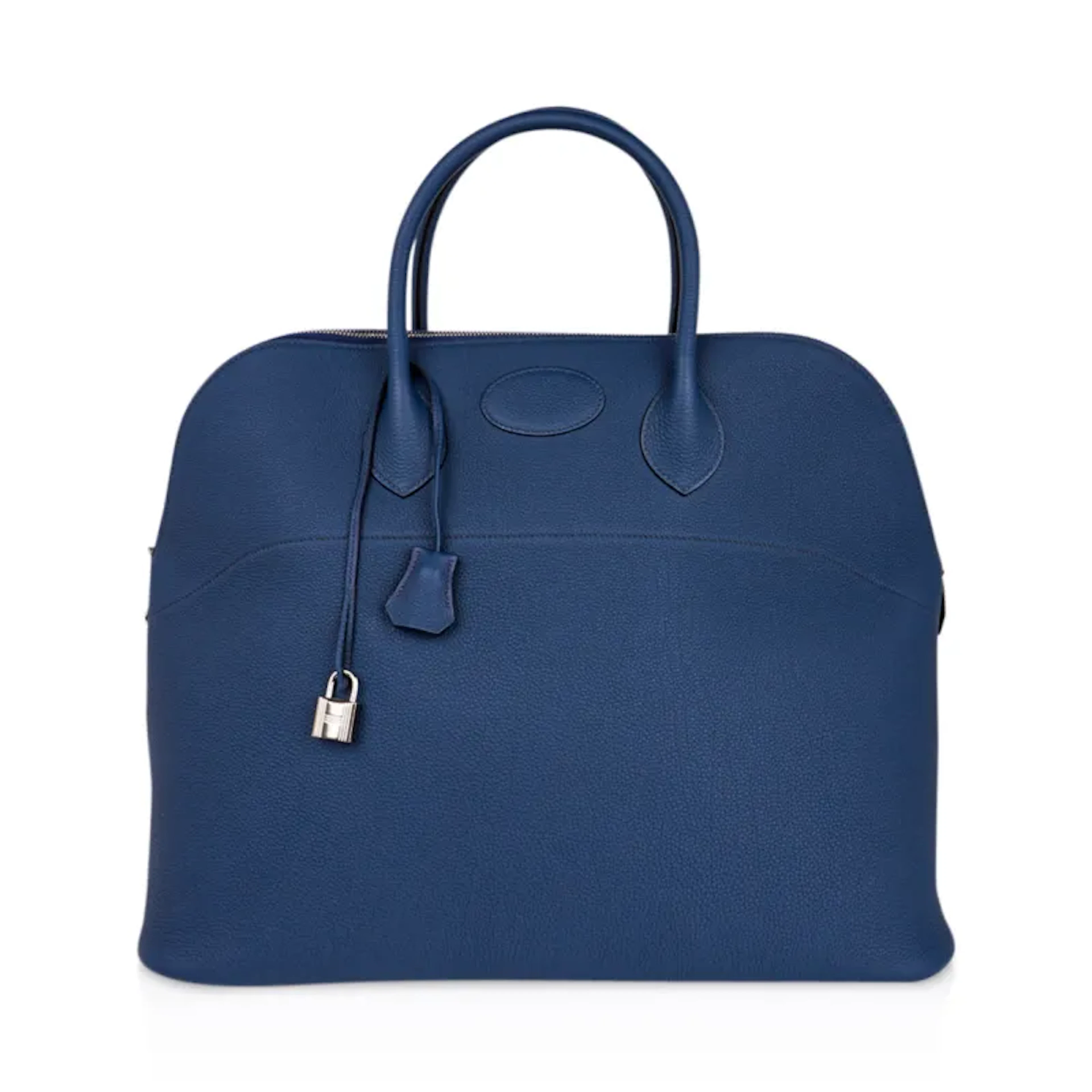 Hermes Bolide 45 Bag Blue de Prusse Togo Leather with Palladium Hardware