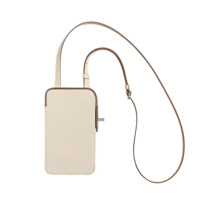 Hermes Limited Edition Hac A Box Phone Case Craie Epsom Leather with