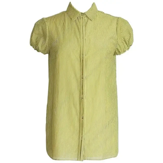 Versace Top Yellow Brown Striped 42 8
