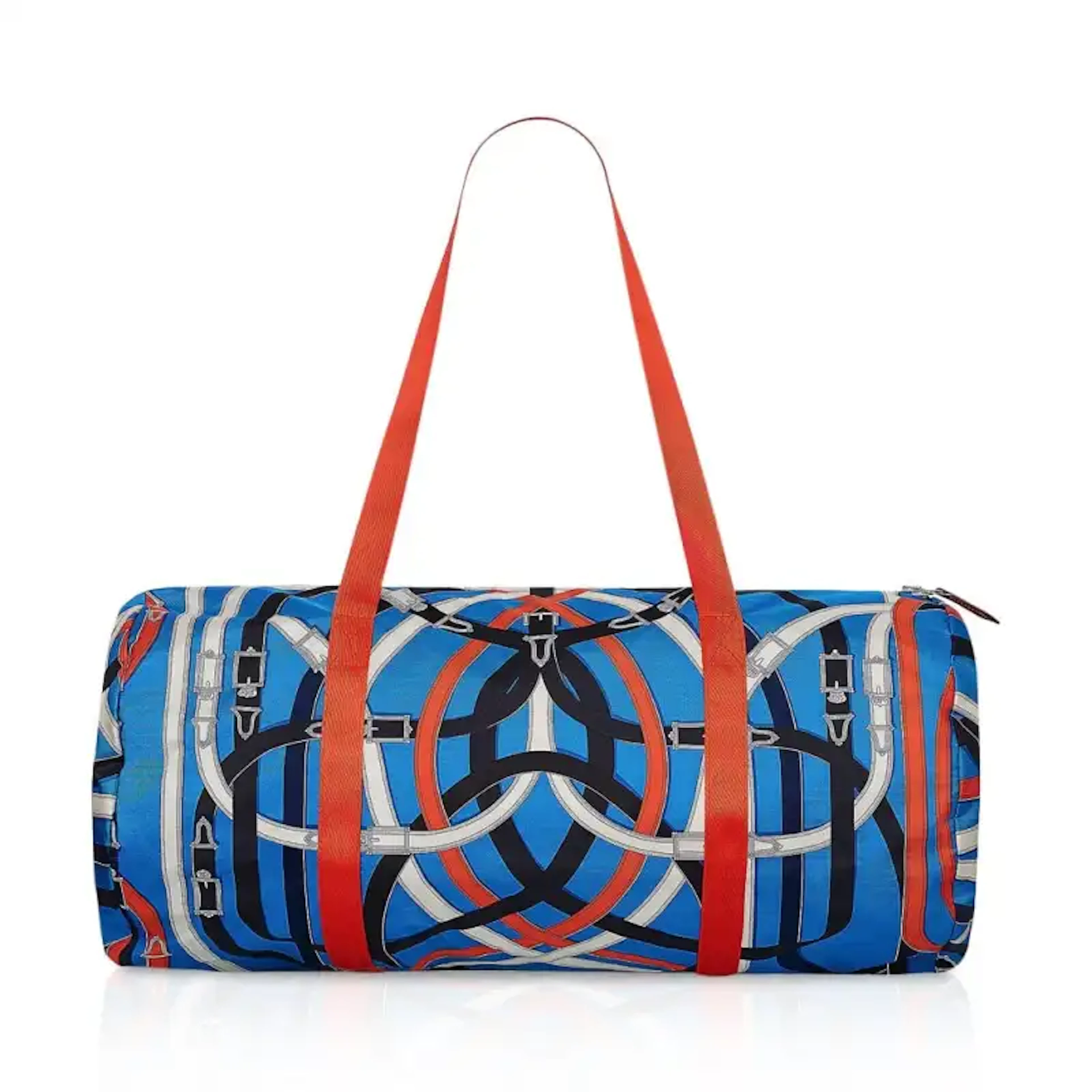 Hermes Airsilk Duffle Bag Cavalcadour 44 Blue Silk Limited Edition