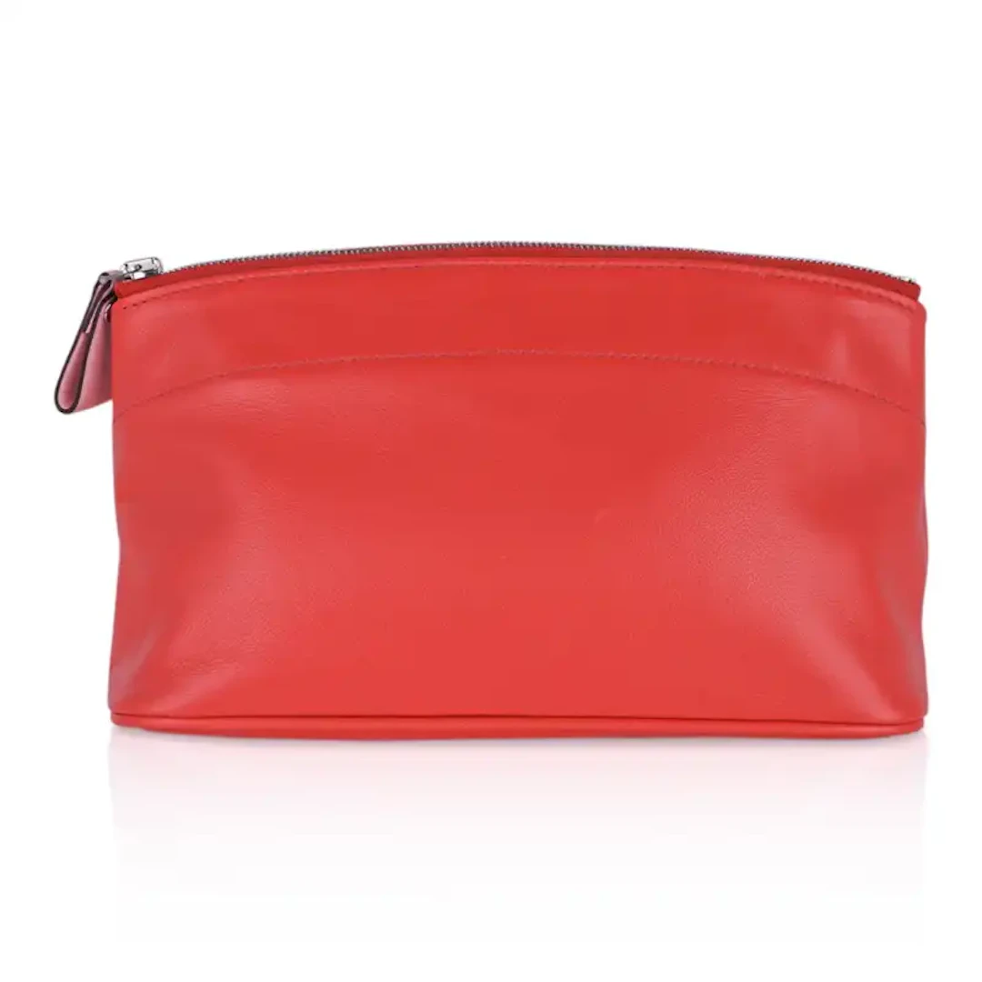 Hermes Limited Edition Tohubohu GM Pouch Rose Jaipur Lambskin