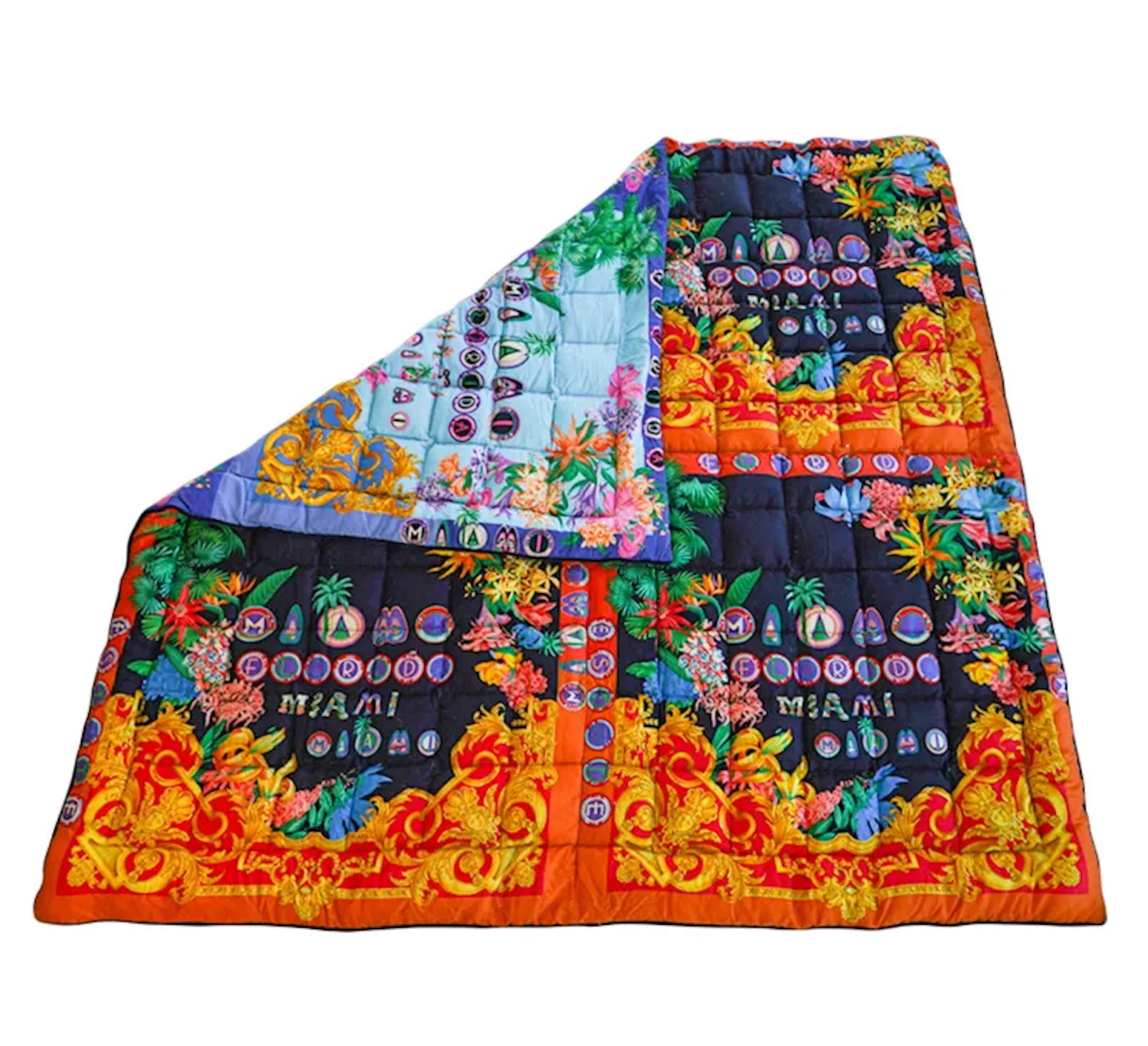 Gianni Versace Vintage Miami Florida Goose Down King Reversible Duvet