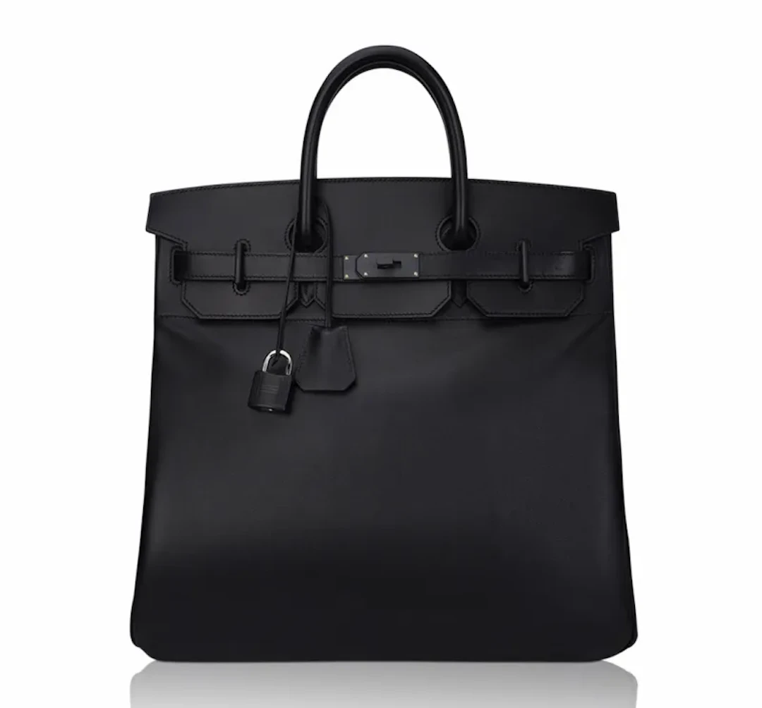 Hermes HAC 40 So Black Evergrain Leather Limited Edition Rare