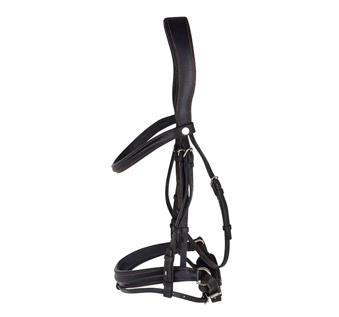 Hermes Sellier Figure-8 Jumping Bridle Black Leather Red Stitch Limited Edition