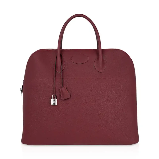 Hermes Bolide 45 Bag Rouge H Togo Leather with Palladium Hardware