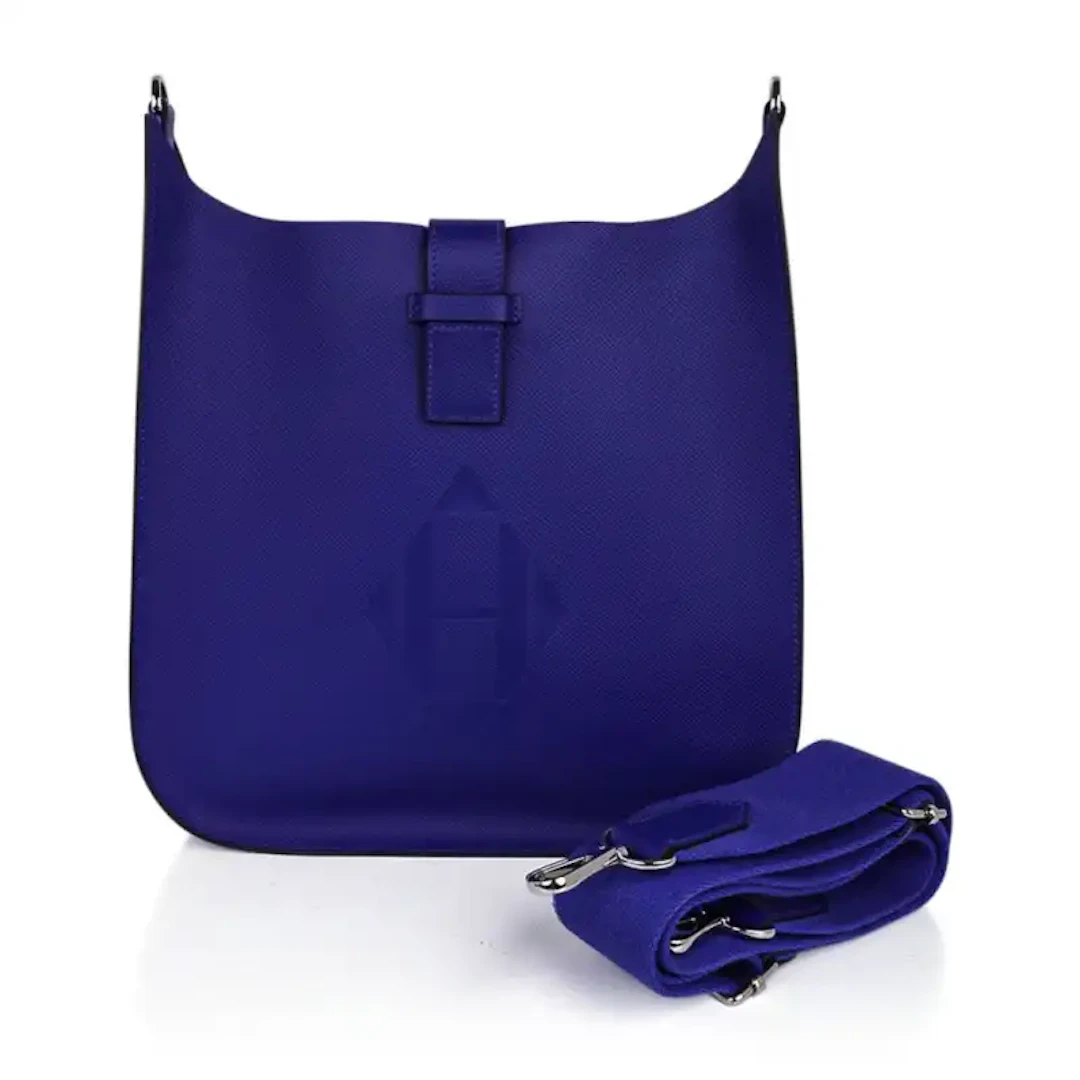 Hermes Evelyne PM Bag Sellier Blue Electric Palladium Hardware