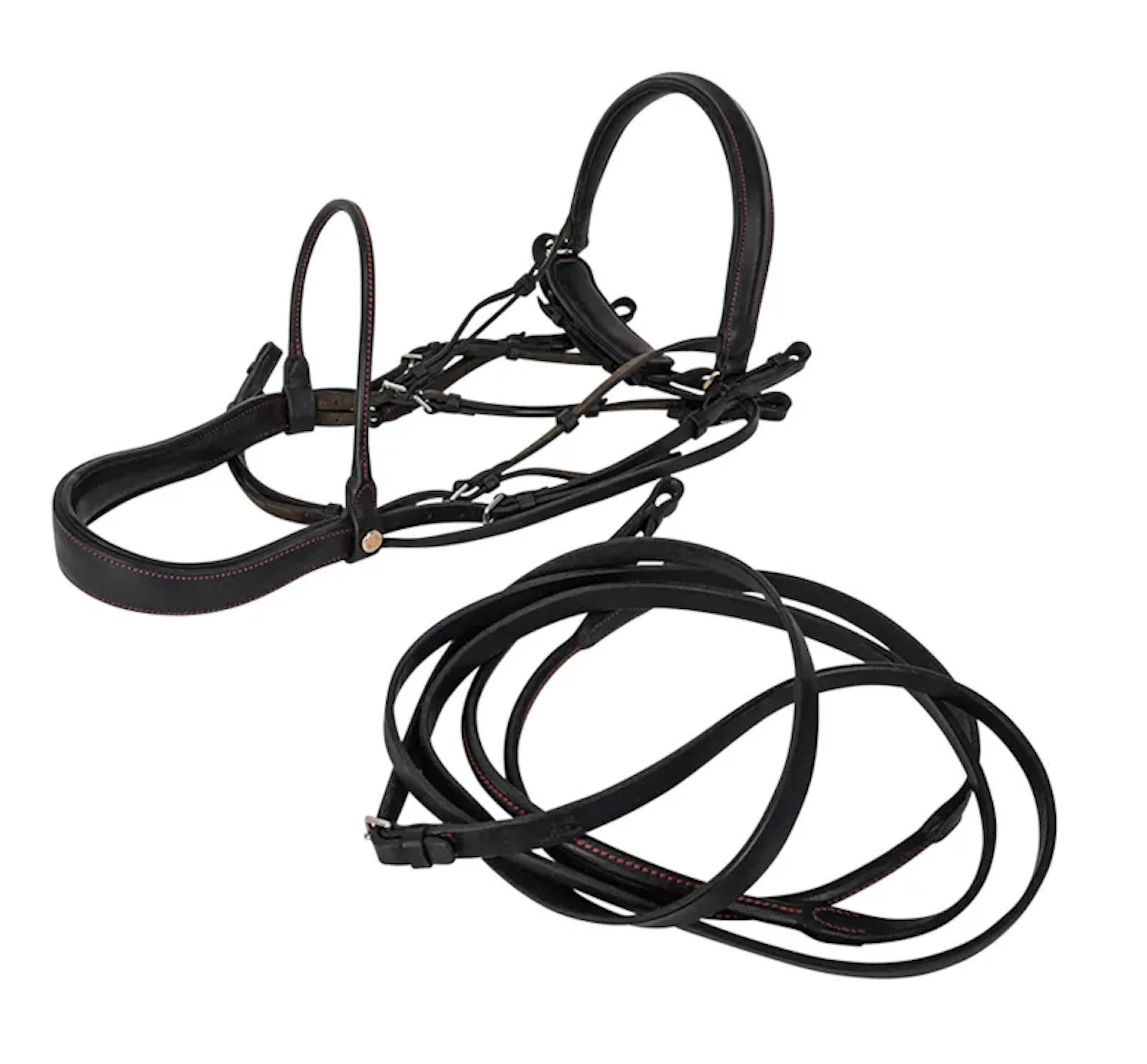 Hermès Sellier Limited Edition Bridle Black Leather Red Topstitch