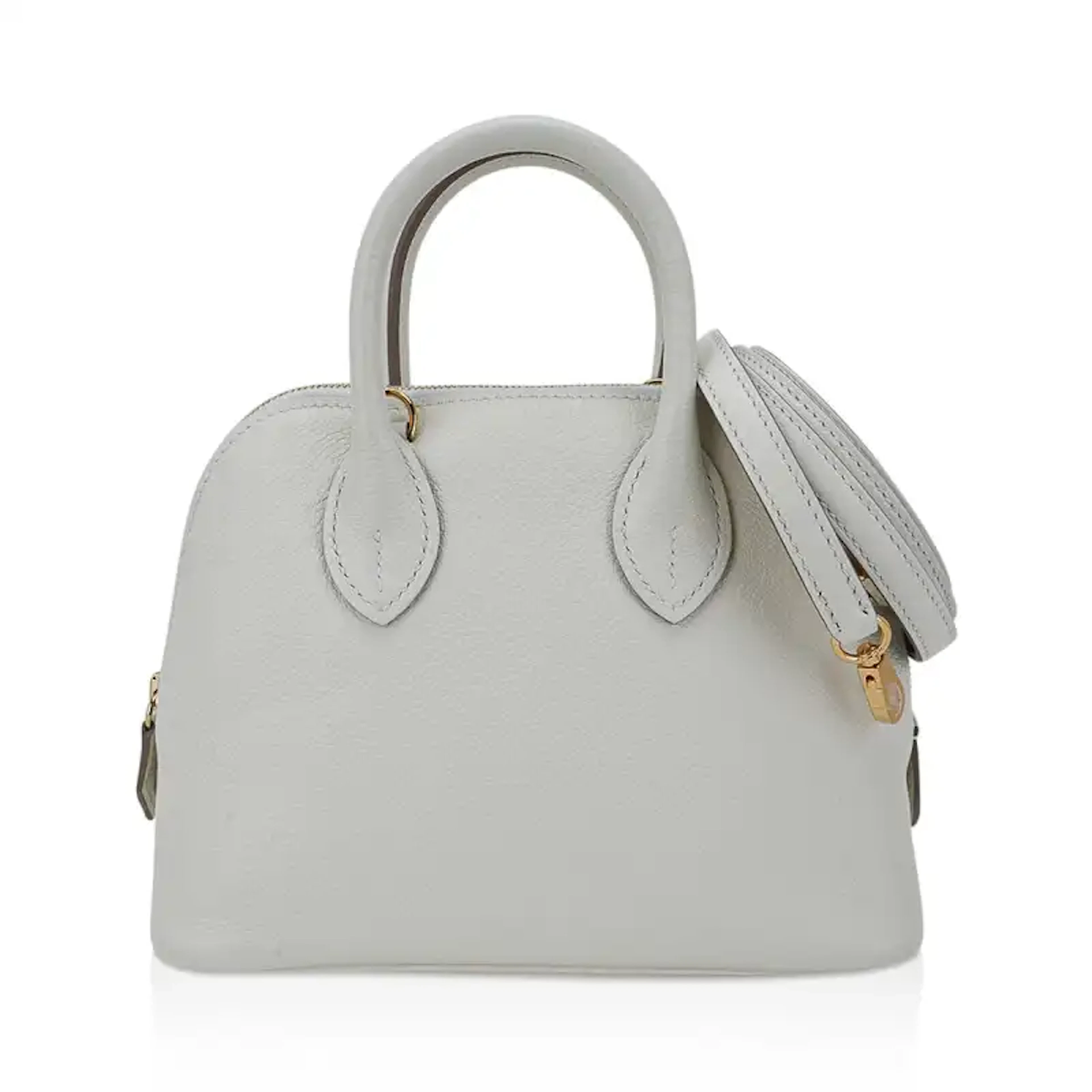 Hermes Mini Bolide 1923 Bag Verso Mushroom & Biscuit Evercolor Leather
