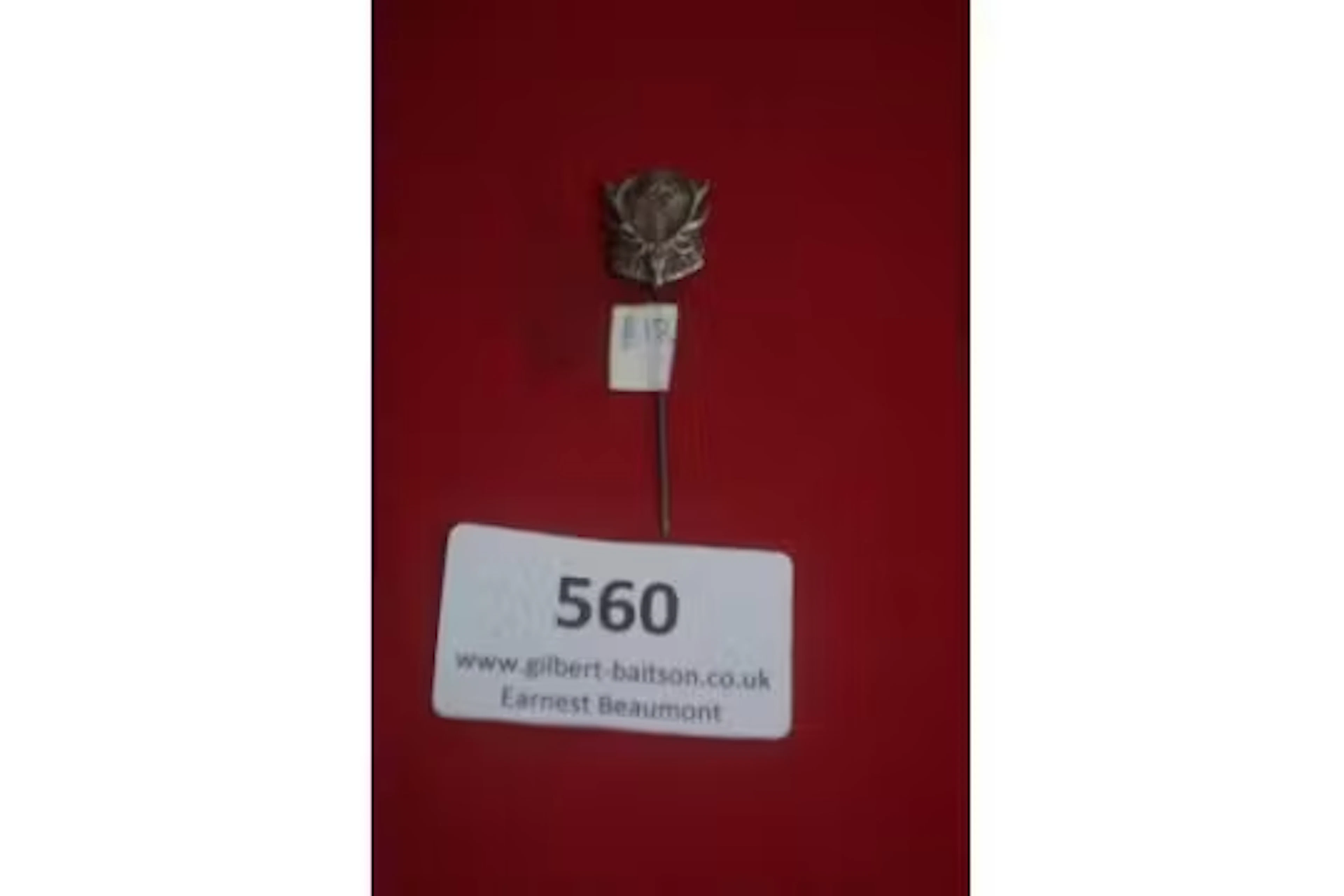 A small NSDAP stickpin badge featuring a national eagle clutching