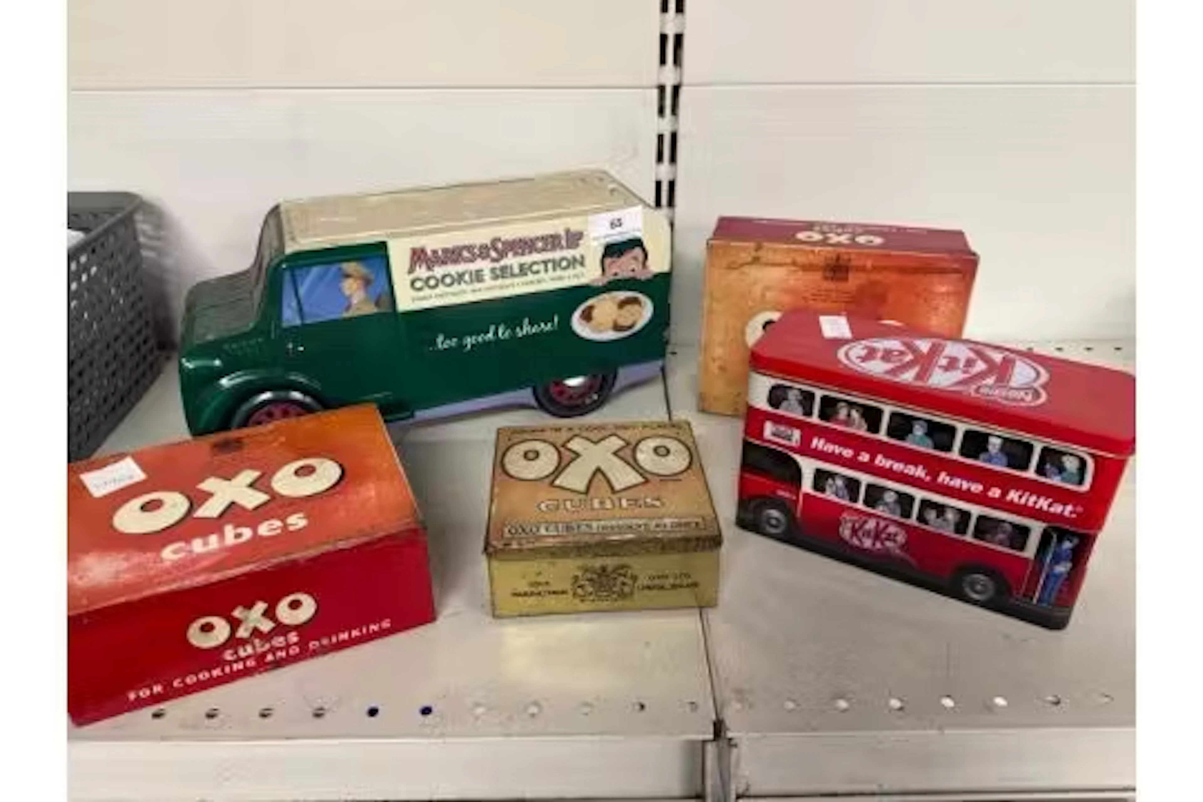 5 x Vintage Metal Food Branded Tins