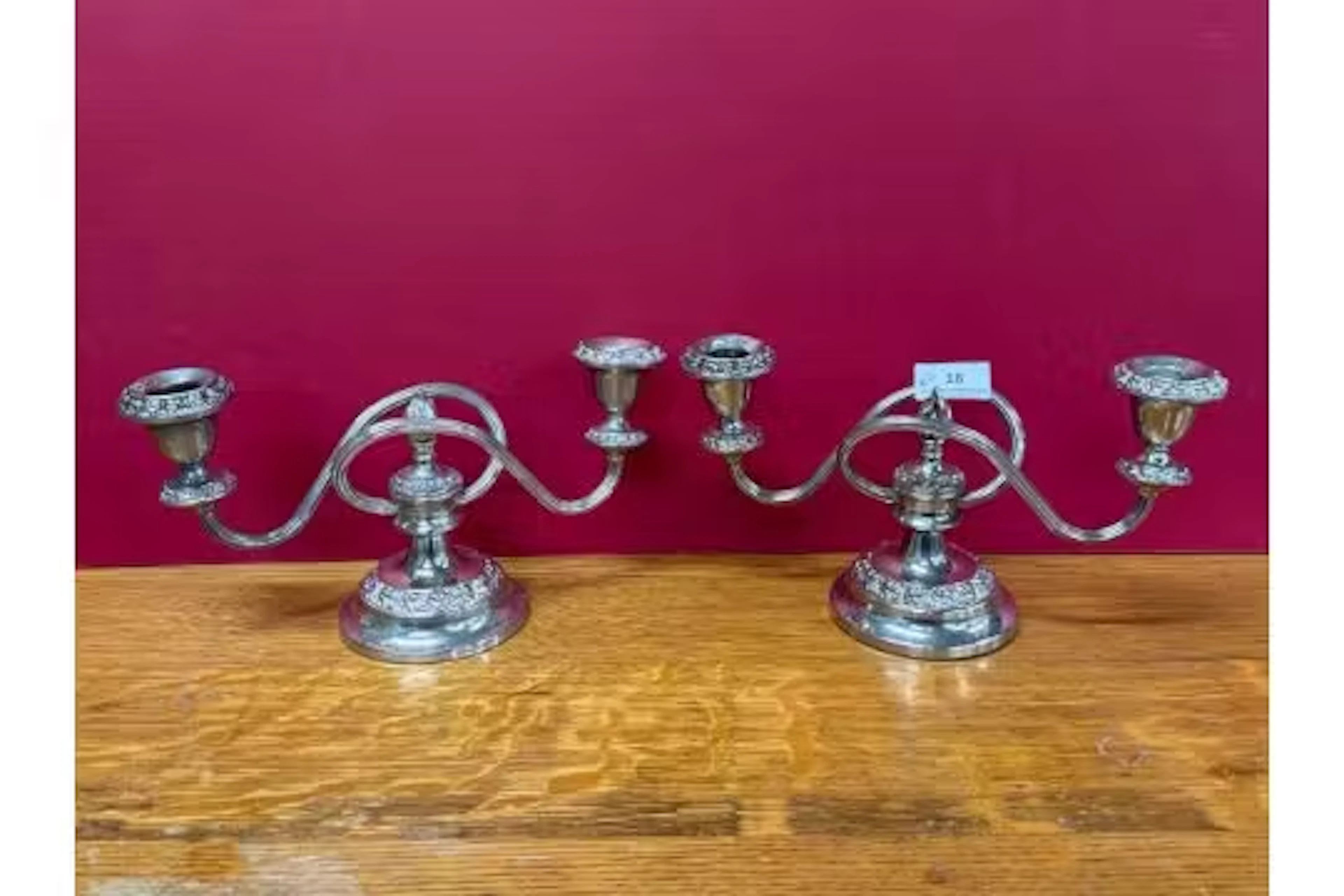 2 Silver plated candelabras