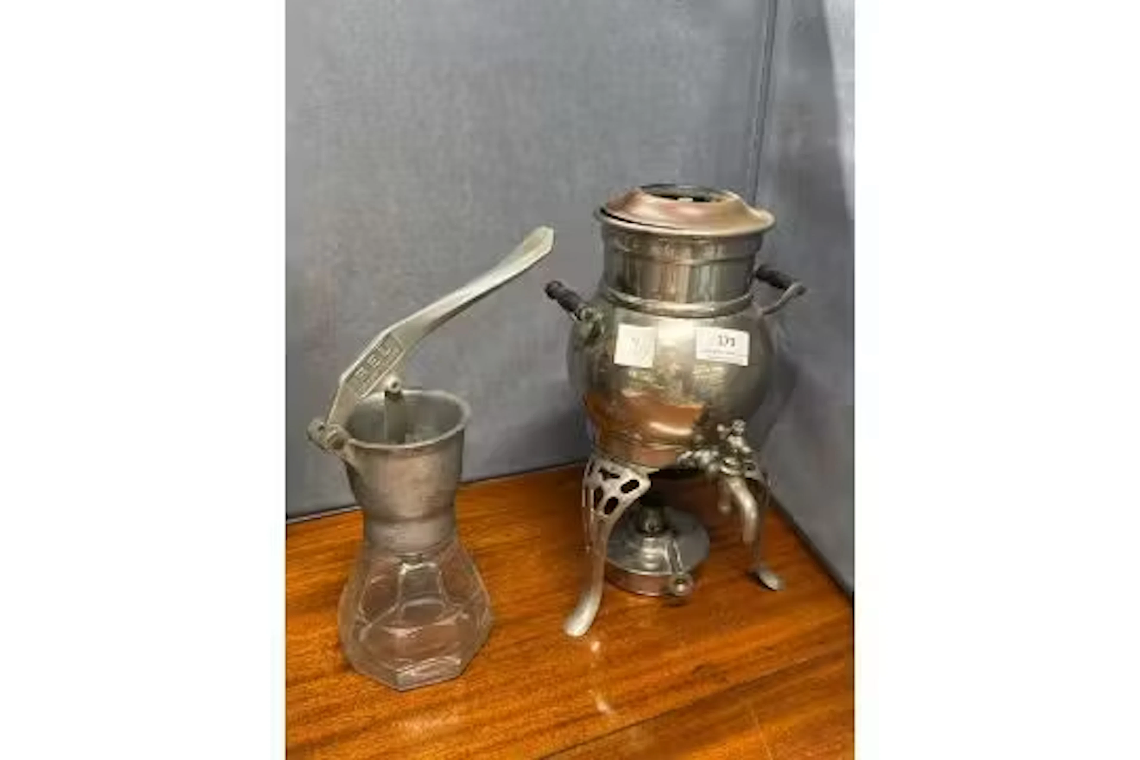 Vintage Samovar coffee percolator and a bel cream maker