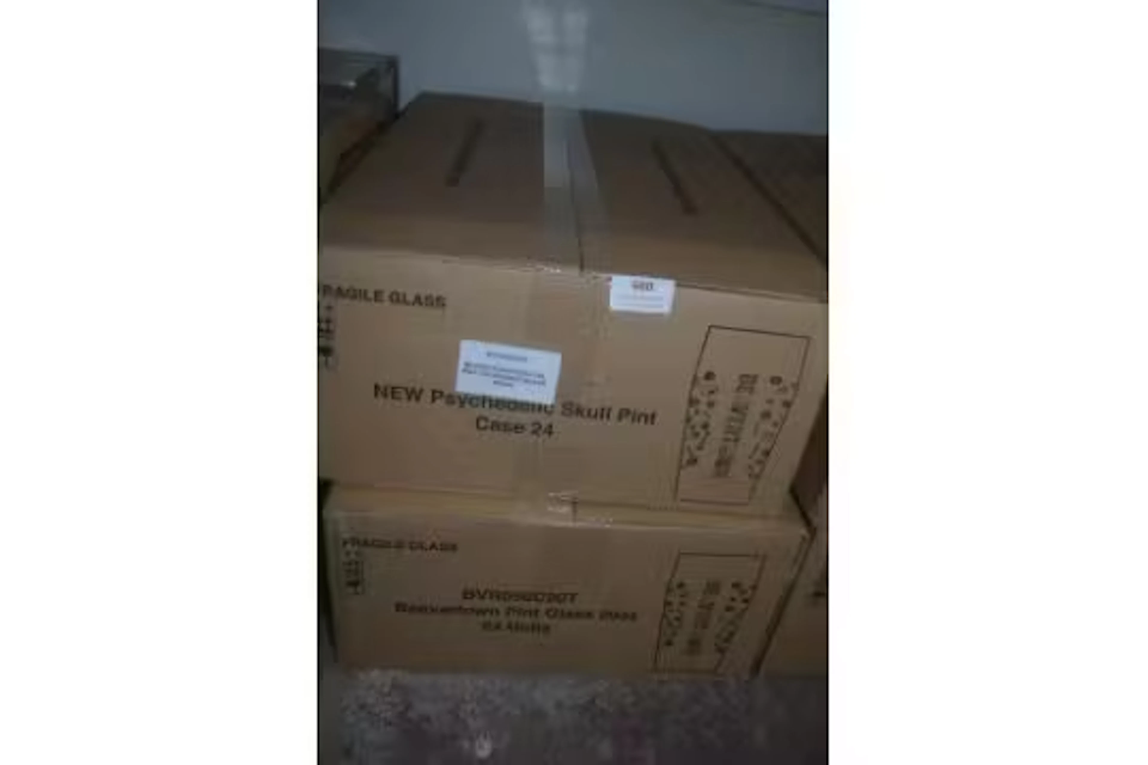 *2x Boxes of 24 New Psychedelic Skull Print Fever Town Glasses