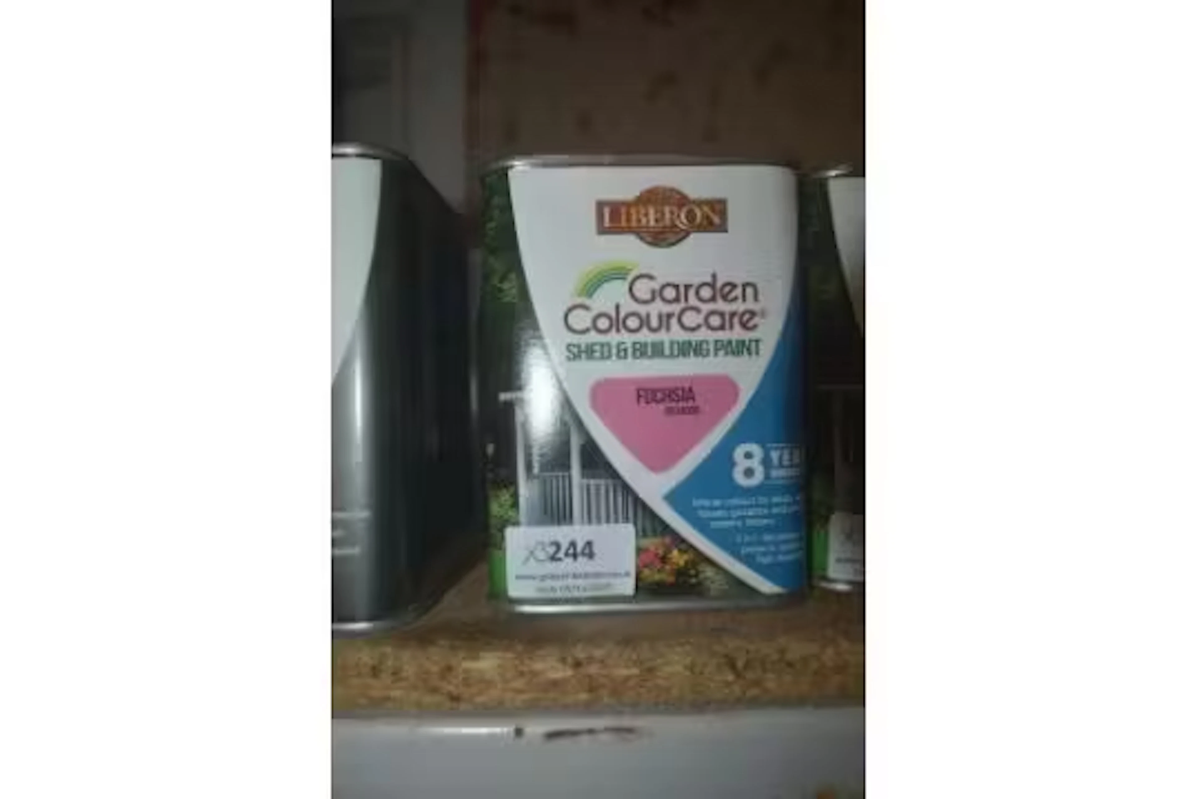 3x 1L Tins of Liberon Garden Colour Care Shed and Building Paint Fushia