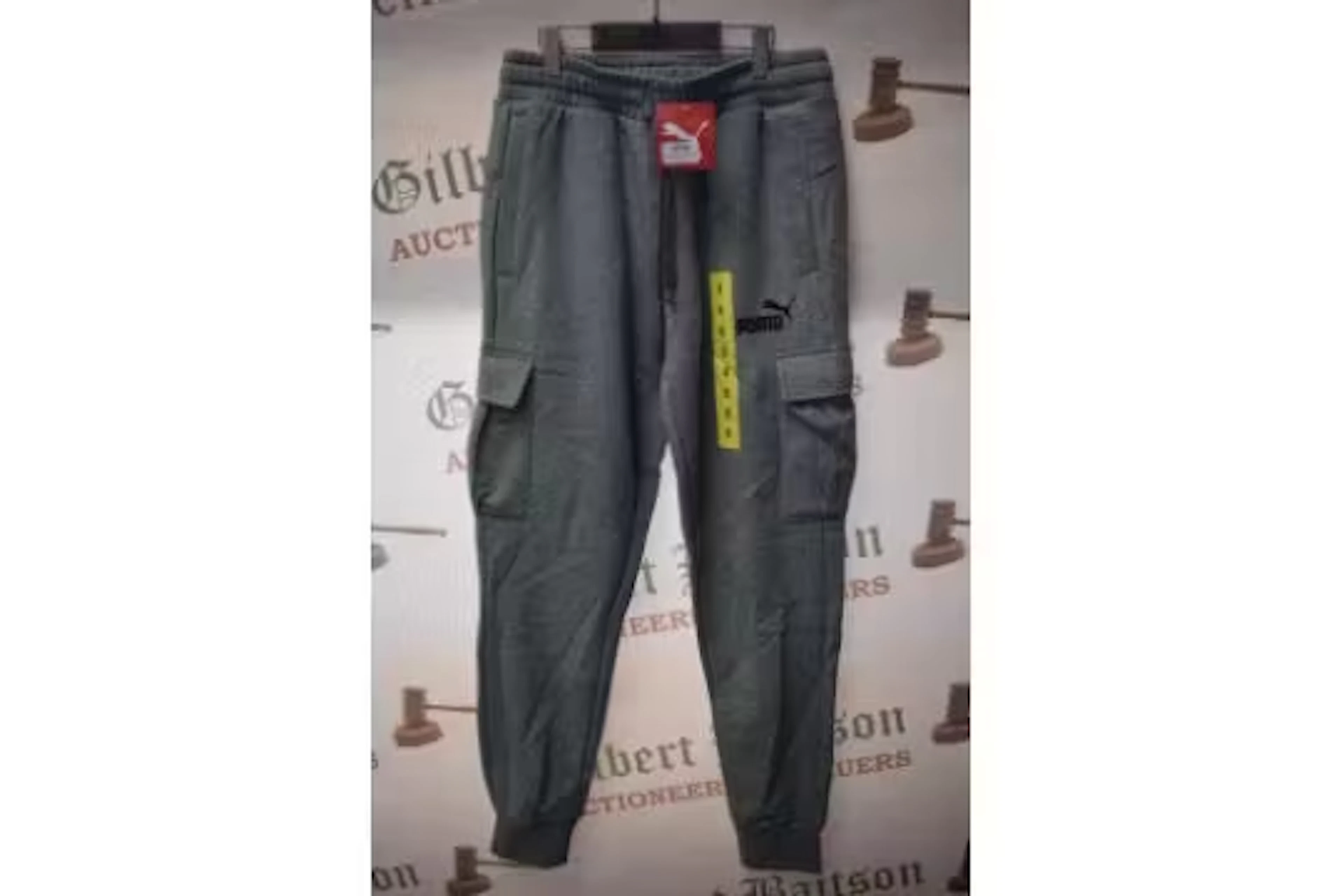 *Puma Grey Brushed Cargo Joggers Size: S