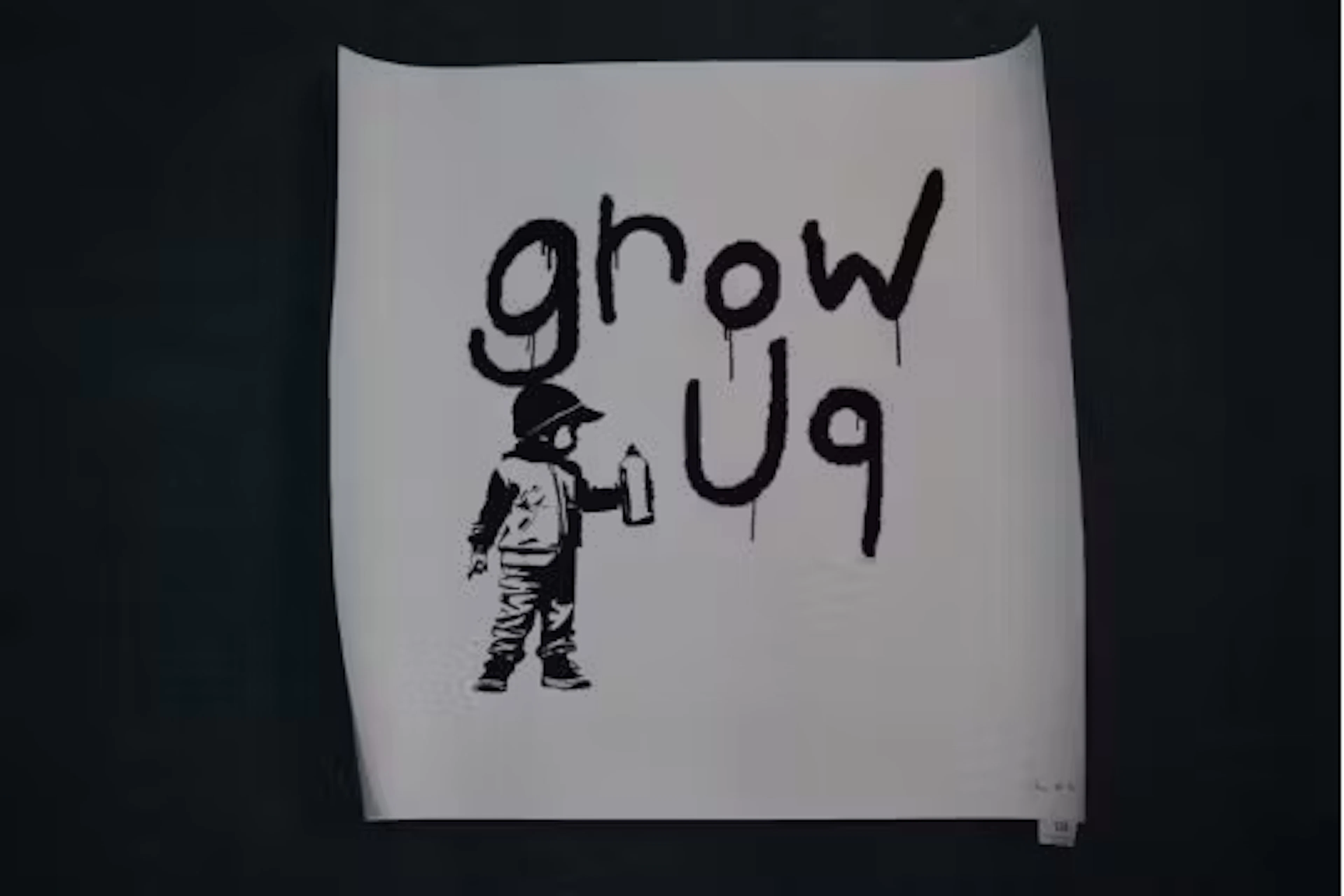 'Grow Up' stencil spray can print artist proof 4/1